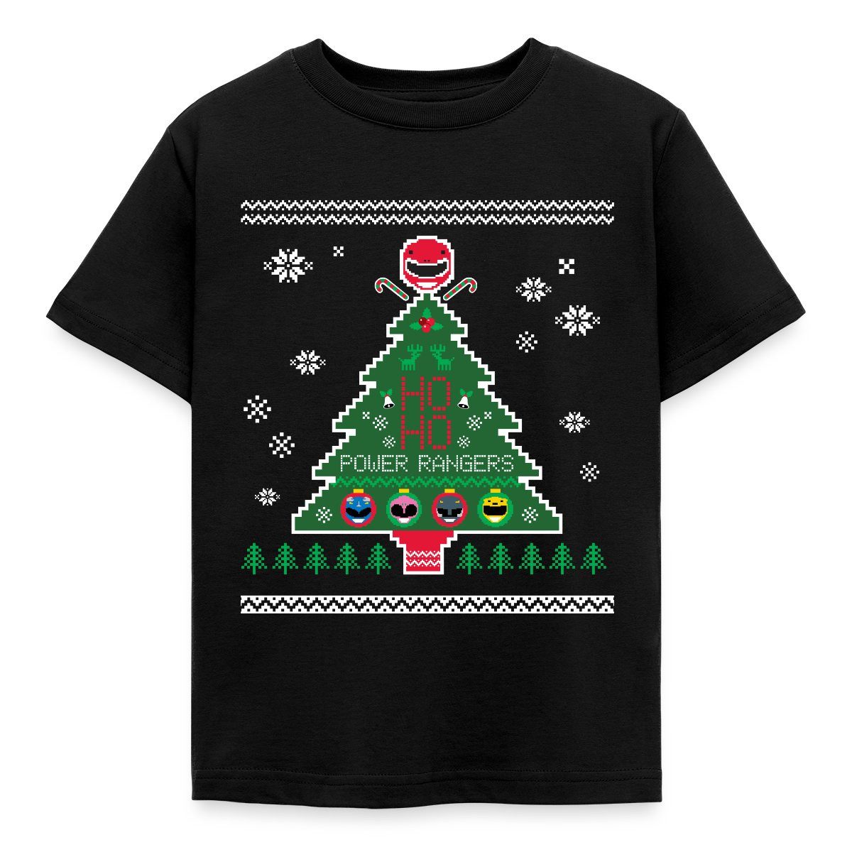 Spreadshirt T-Shirt Power Rangers Ugly Christmas Weihnachtsbaum Kinder T-Shirt (1-tlg)