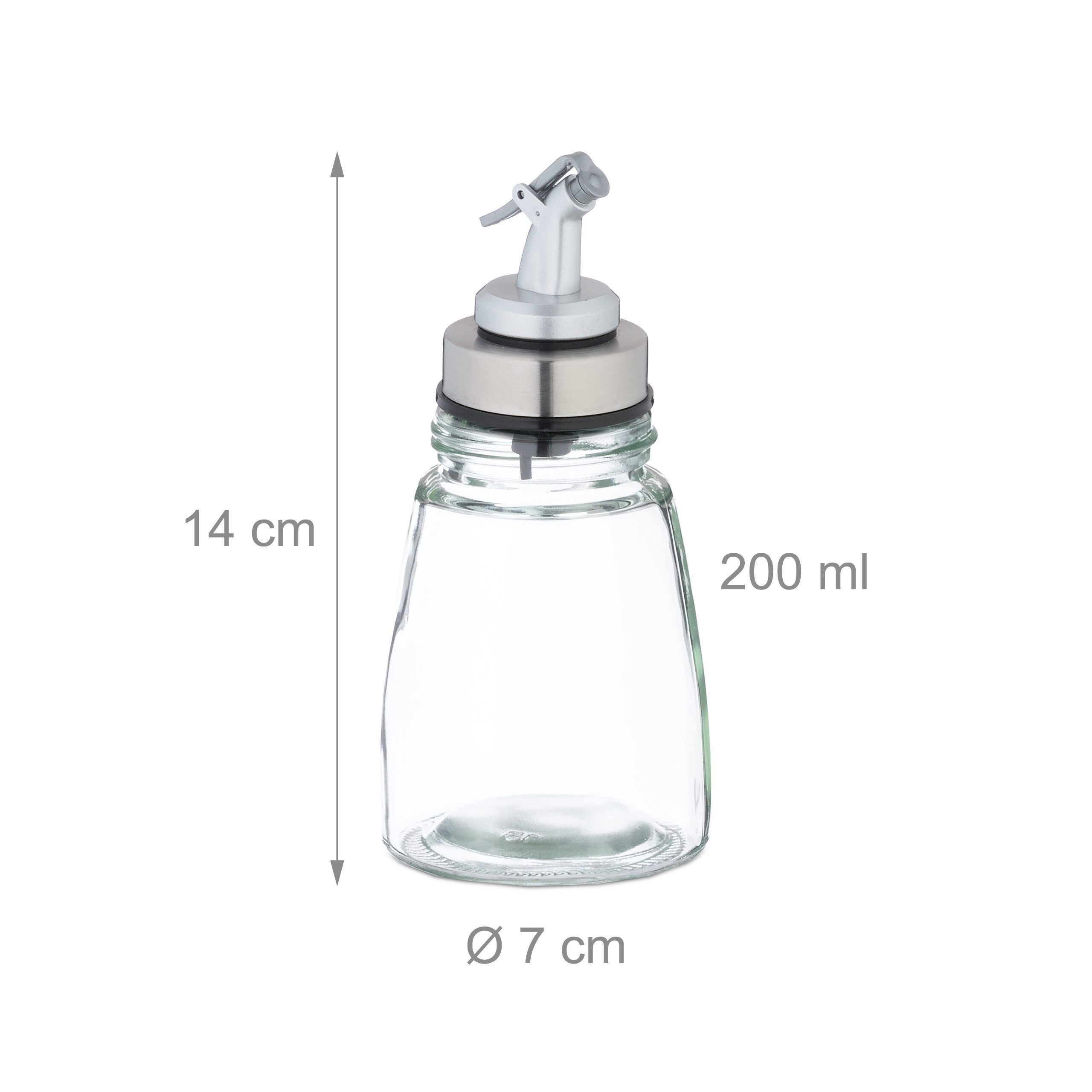 relaxdays Ölspender Ölflasche Glas 3er Set nachfüllbar, (3-tlg) – Bild 4 von 5