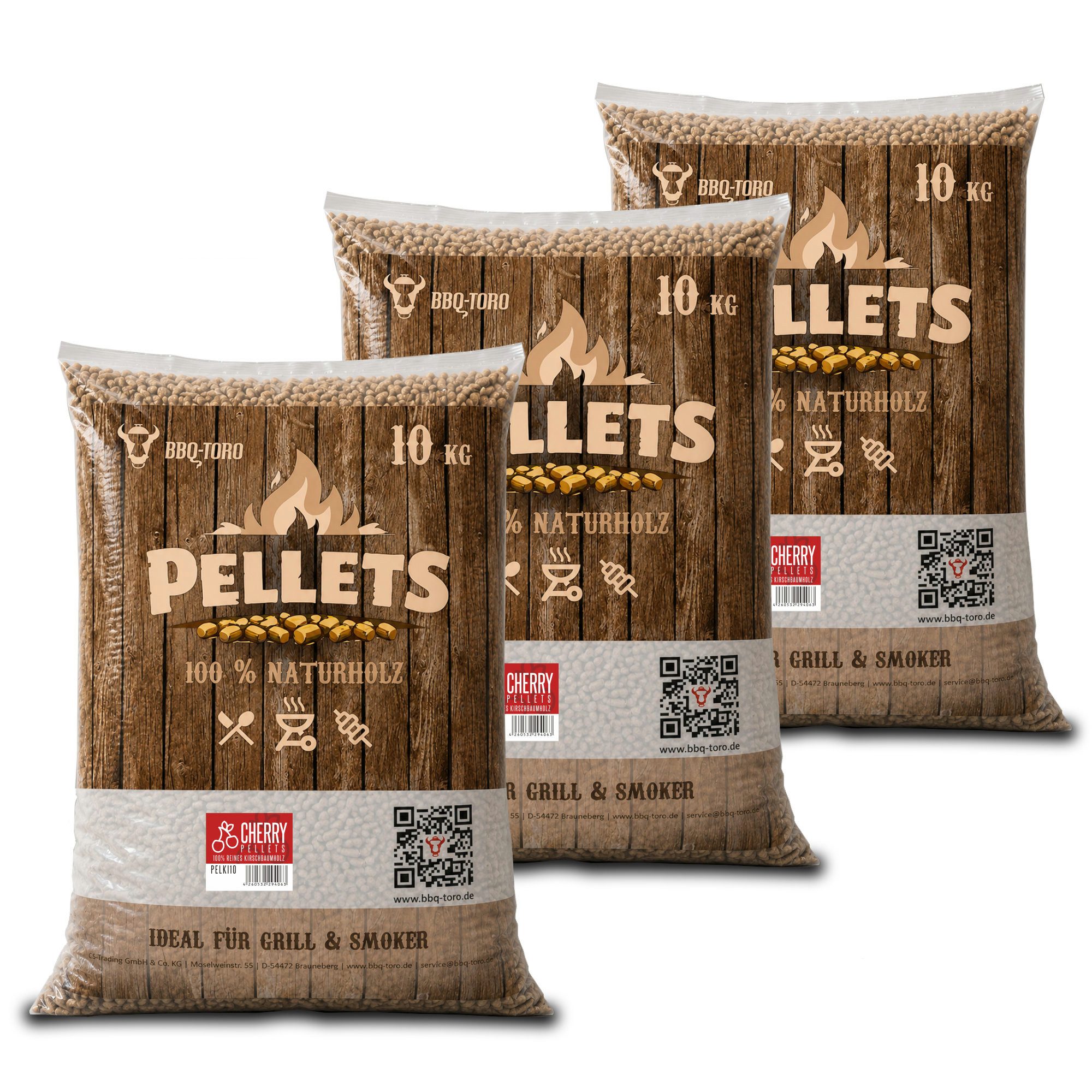 BBQ-Toro Holzpellets Cherry Pellets aus 100% Kirschbaumholz, 30 kg, 30.00 kg
