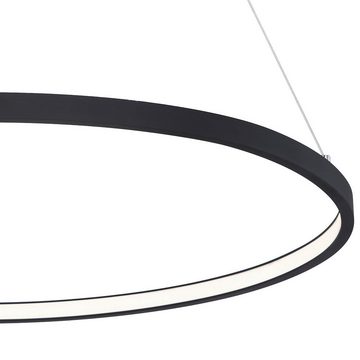 etc-shop LED Pendelleuchte, LED-Leuchtmittel fest verbaut, Warmweiß, LED Hängeleuchte Esstisch Pendelleuchte Ring schwarz LED