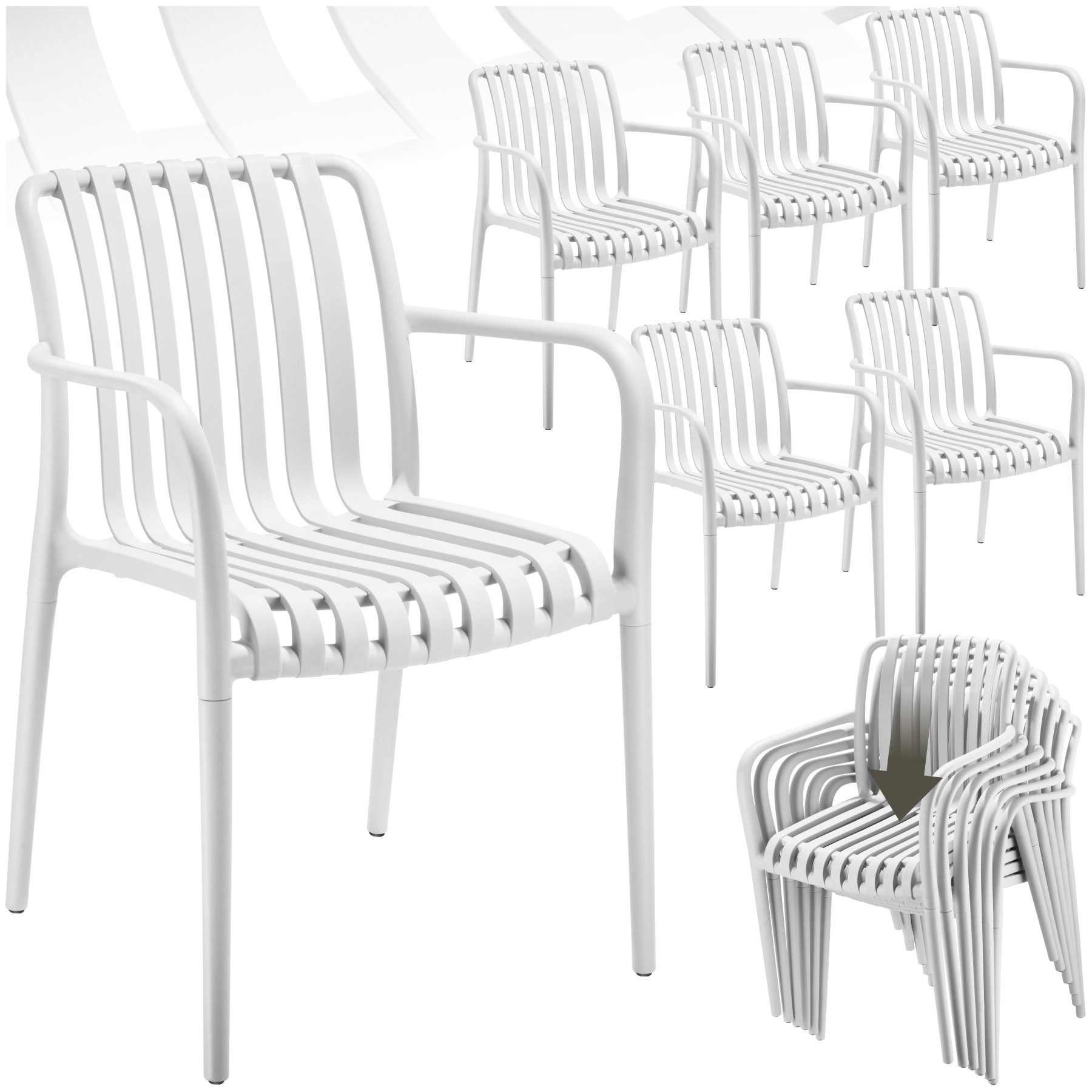 tectake Gartenstuhl Gartenstühle (Set, 6 St), günstig online kaufen