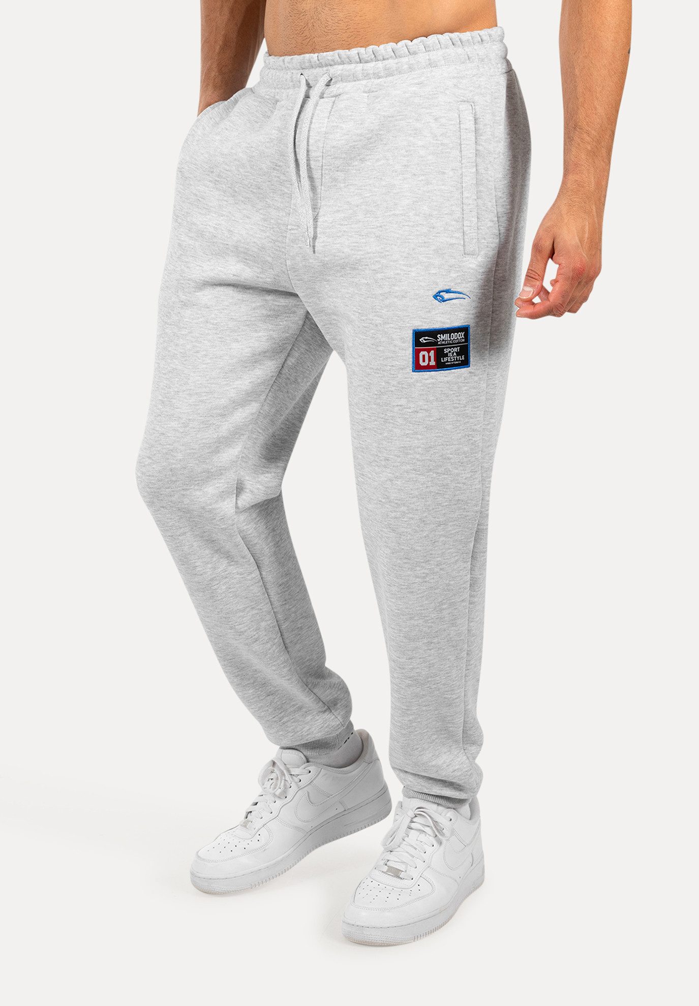 Smilodox Jogginghose Rayk, Bequeme Hose mit Logo Print, elastischem Bund, Bündchen Stretch-Material sportliche und lässige Alltagslooks Sport Freizeit