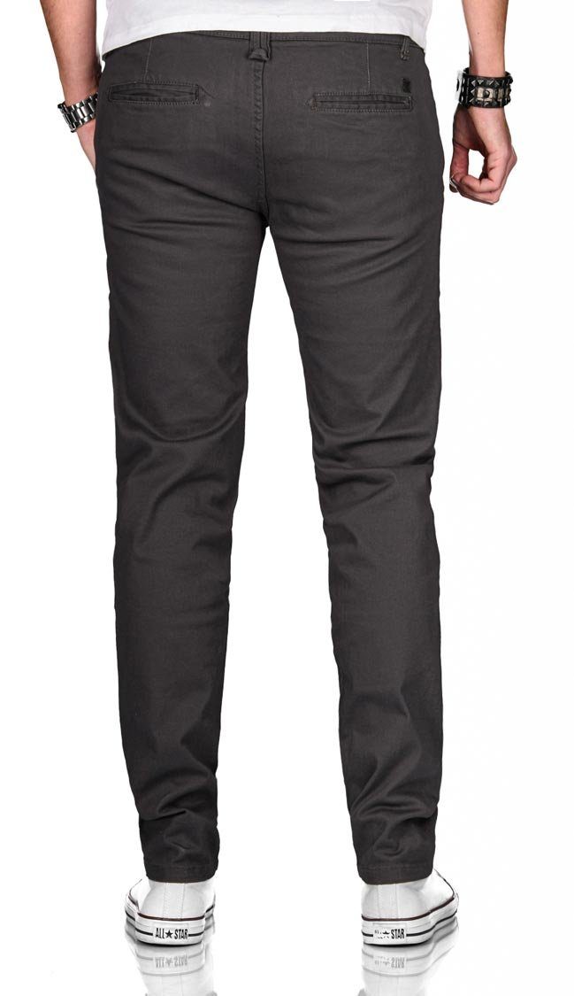 Maurelio Modriano Straight-Jeans Maurelio Modriano Herren Designer Chino Hose Schwarz MM-002 mit Stretchanteil
