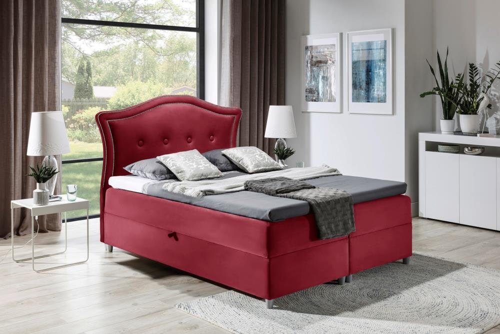 99rooms Boxspringbett Marlon (Schlafzimmerbett, Bett), mit Taschenfederkern Matratze, Topper, Bettkasten, Kopfteil gepolstert