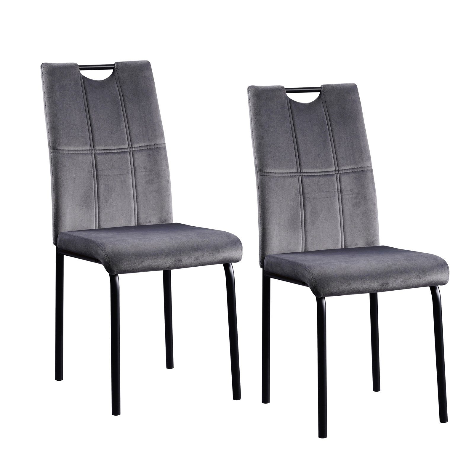 HTI-Living Esszimmerstuhl Stuhl Denton Velvet Grau (Set, 2 St), Esszimmerstuhl Samt