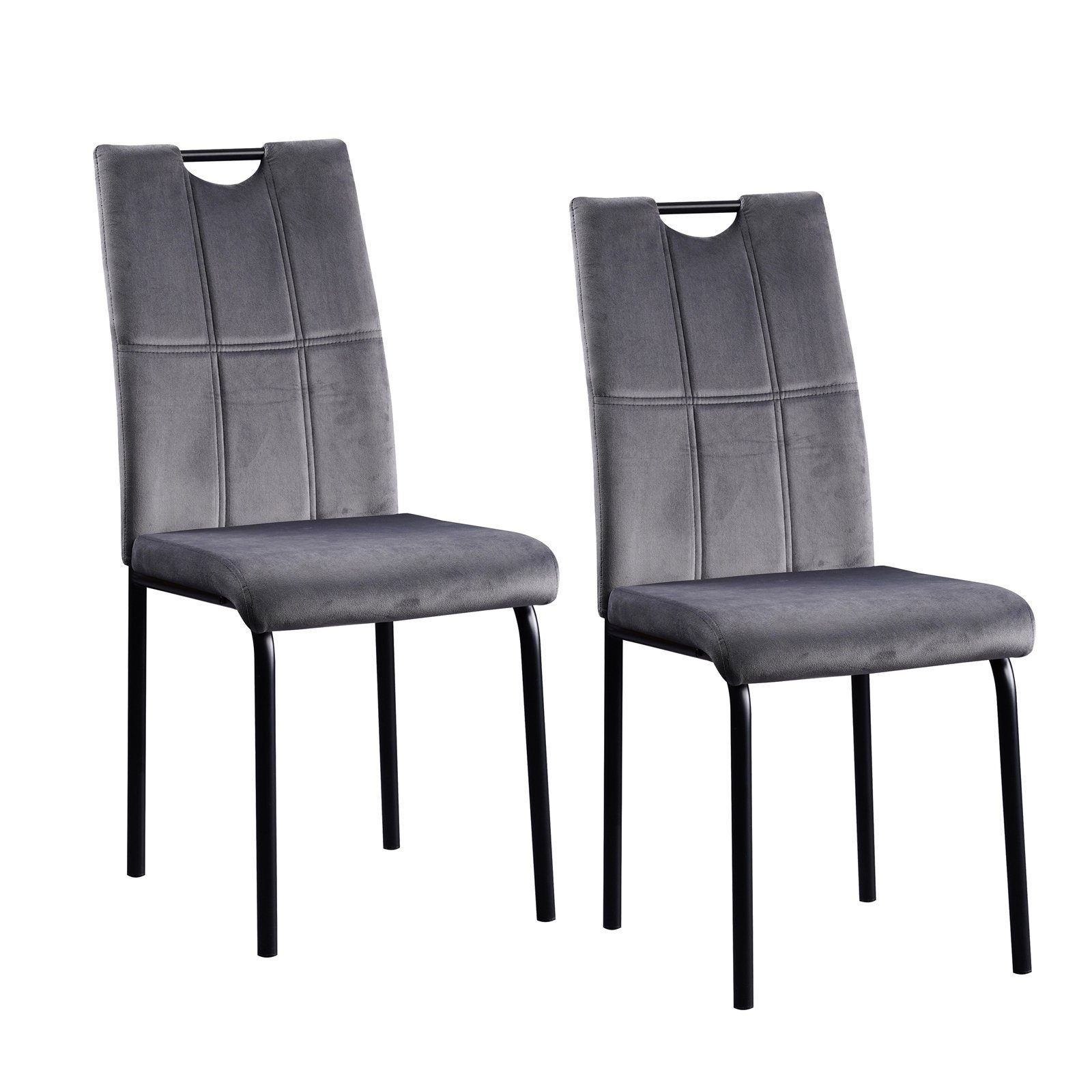HTI-Living Esszimmerstuhl Stuhl Denton Velvet Grau (Set, 2 St), Esszimmerstuhl  Samt | Stühle