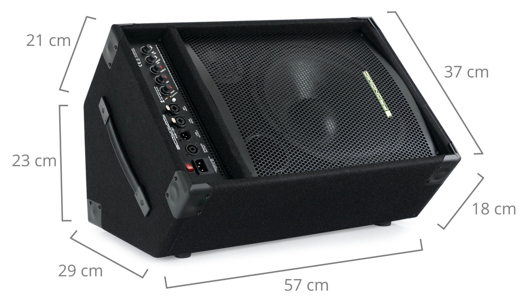 KAM-12BT Lautsprecher im W, Bühnenmonitor (Bluetooth, Aktiver Wedge-Format) 120 2-Wege-Multifunktionsbox Pronomic