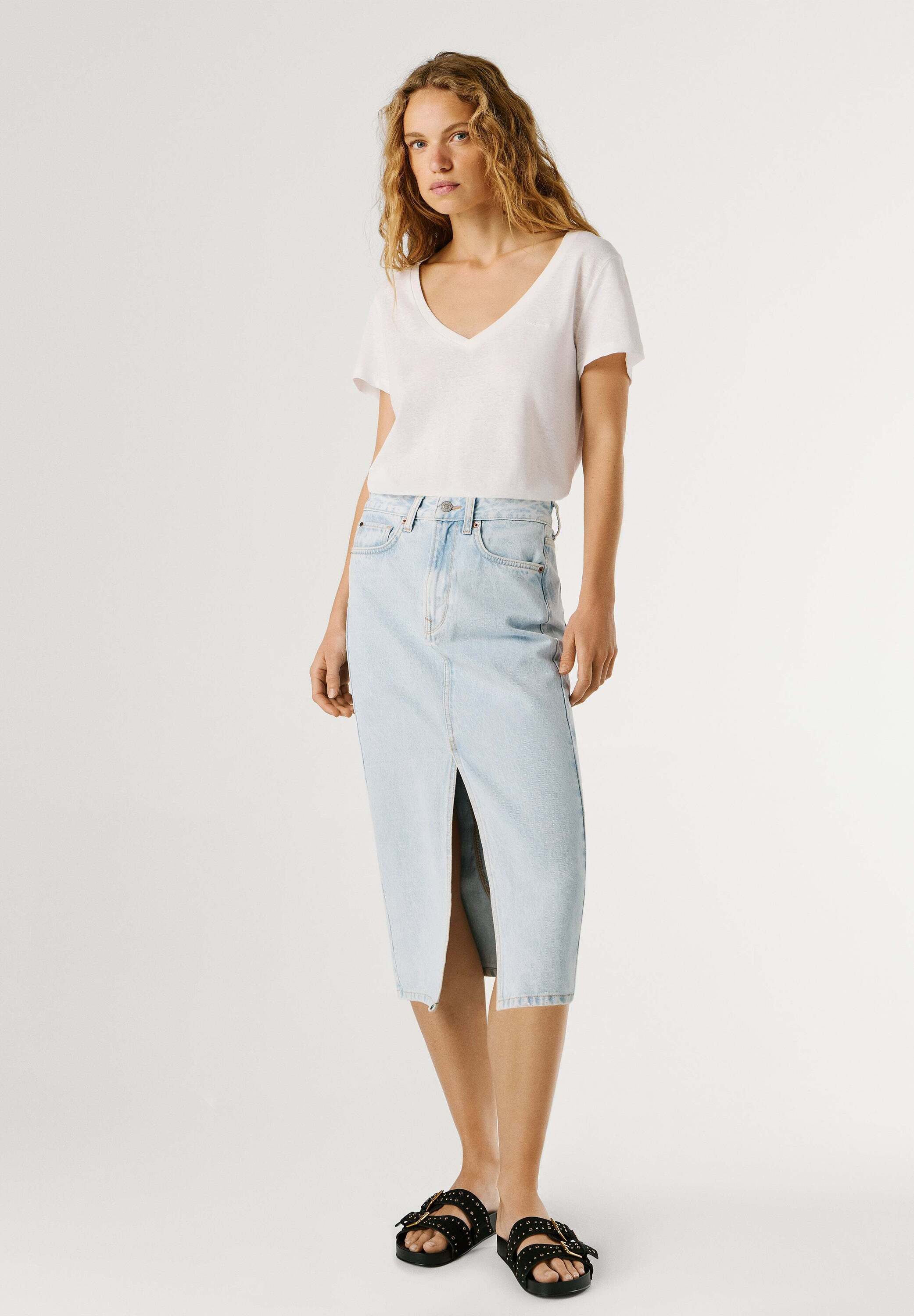 Pepe Jeans A-Linien-Rock skirt MIDI SKIRT HW NIKITA