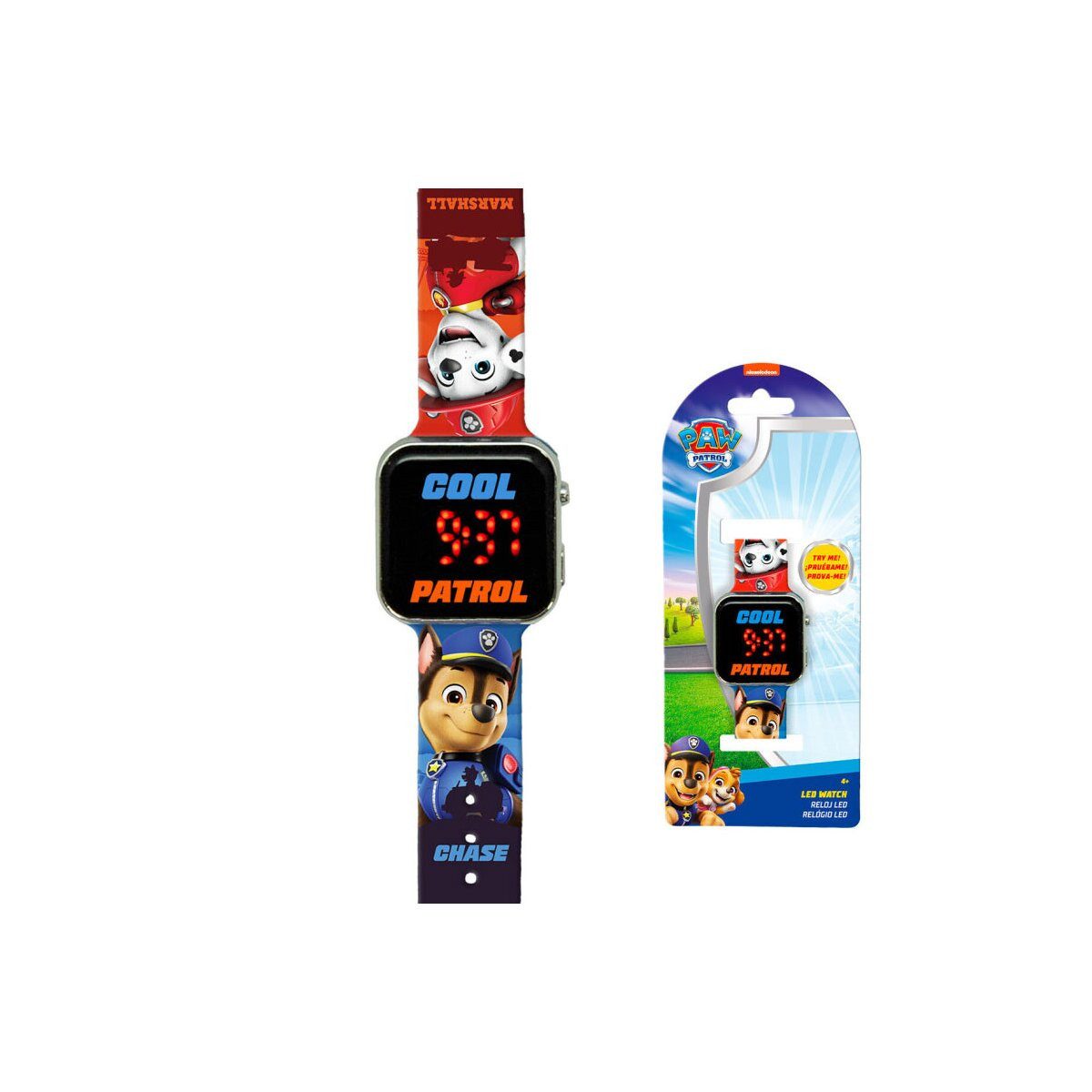 PAW PATROL Digitaluhr Paw Patrol digitale LED-Uhr Kinderuhr mit Leuchtziffern, (1-tlg)