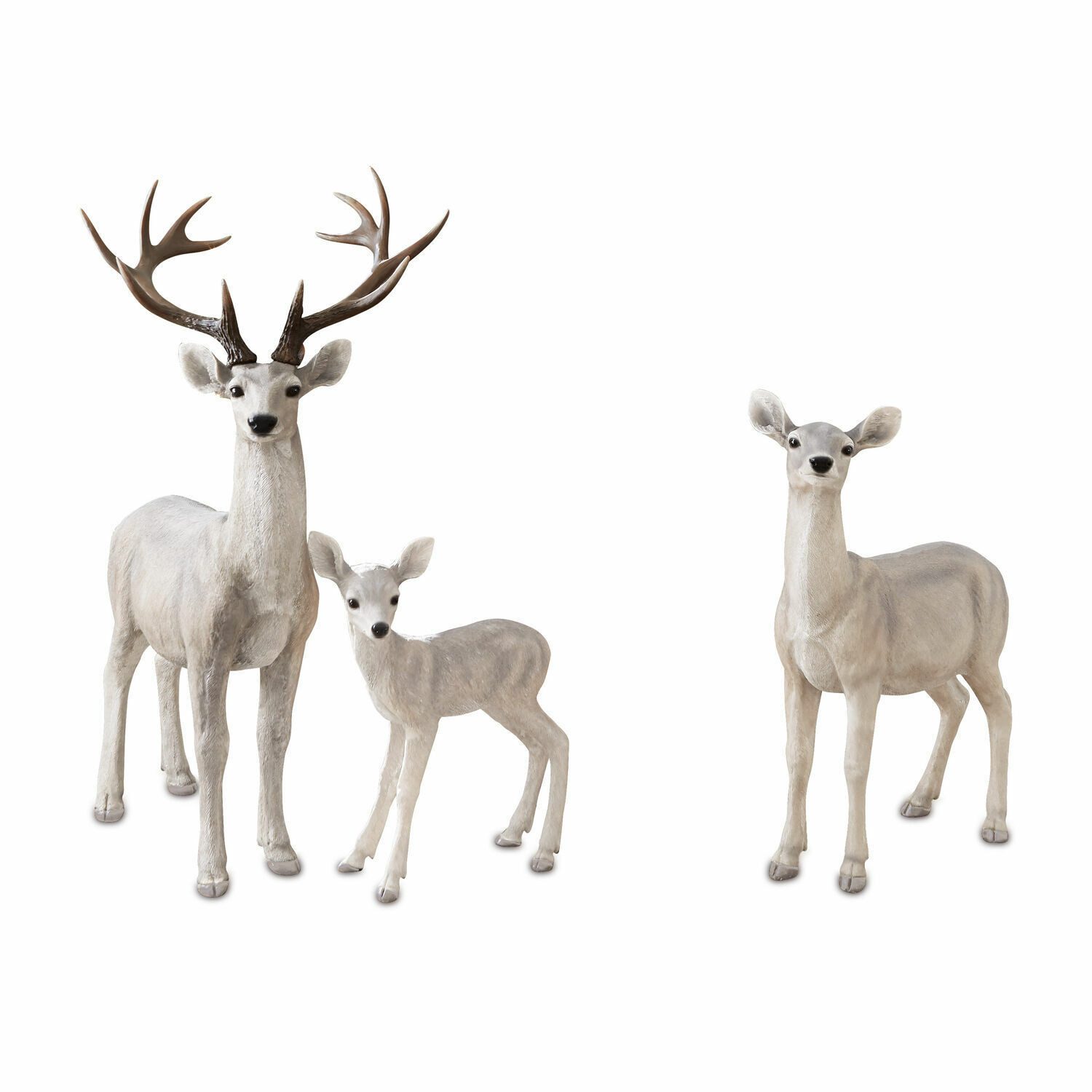 Mirabeau Weihnachtsfigur Hirsch mit Reh und Kitz Olsen antikweiß (kein Set, kein Set)