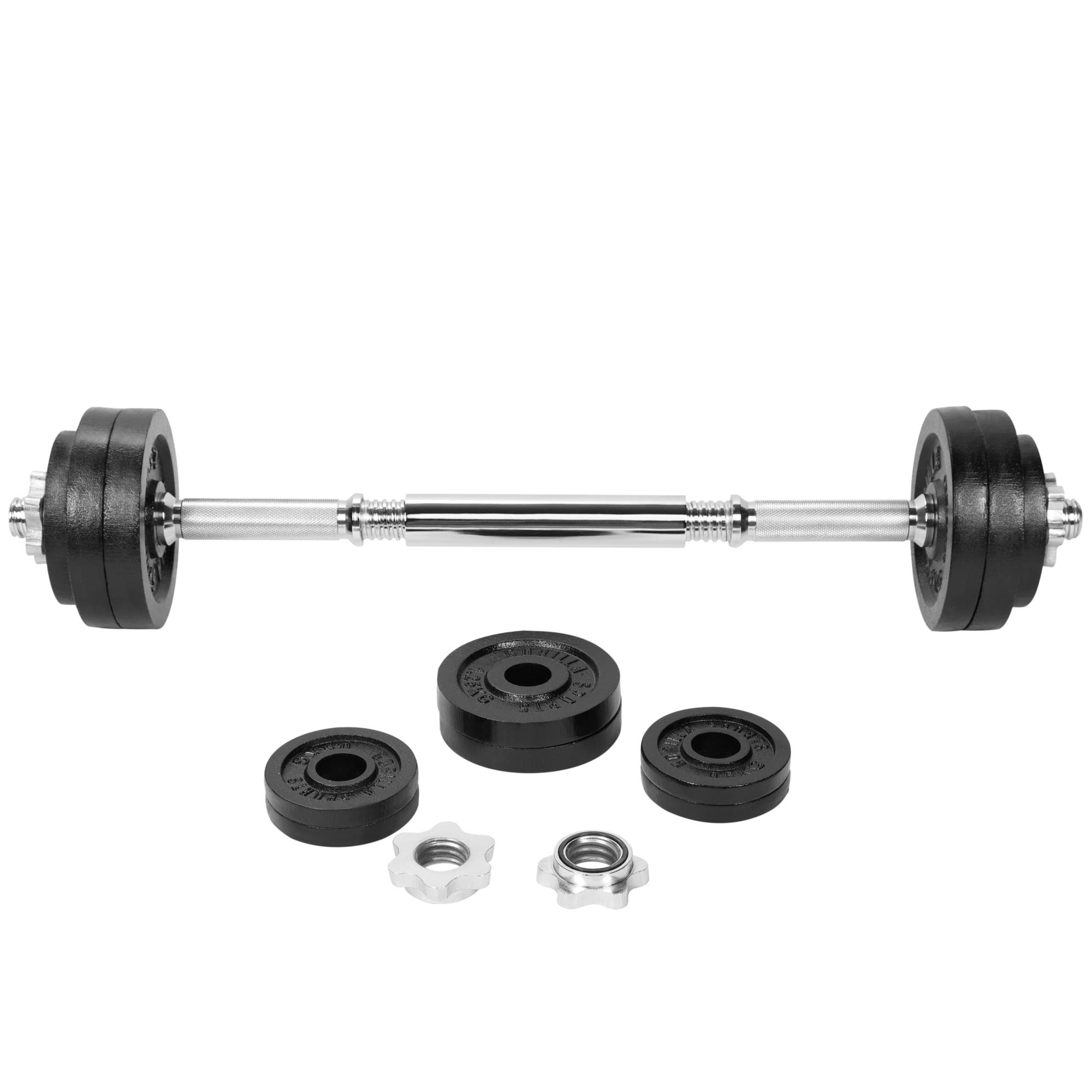 GORILLA SPORTS Hantel-Set Hantelset 22kg - 2in1 Kurzhanteln & Langhantel, Gusseisen, Verstellbar, (Set)