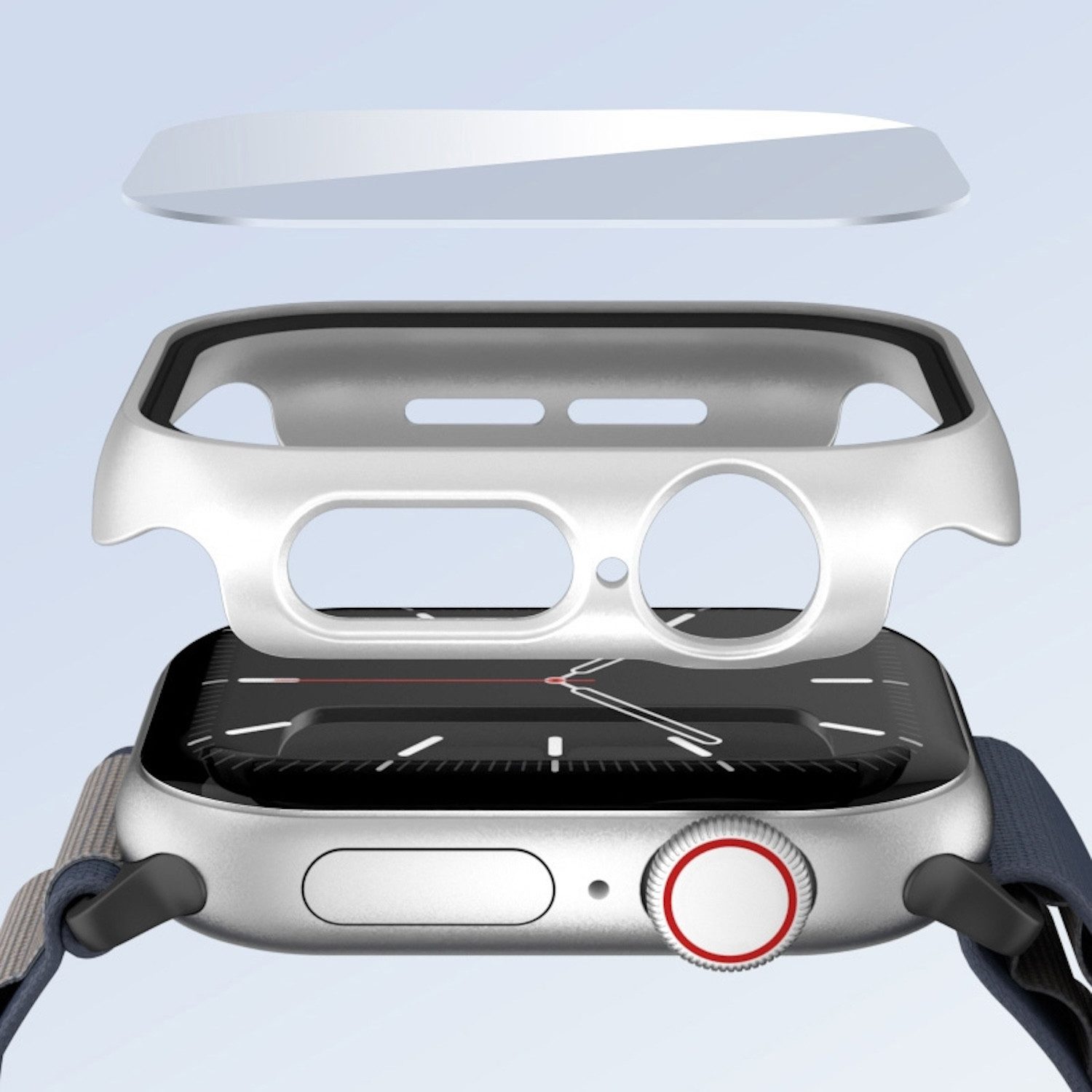 Wigento Smartwatch-Hülle Für Apple Watch Series 11 / 10 46mm Kunststoff Hülle + H9 Glas Schwarz, Schutzhülle aus PC + gehärtetem Glas für Rundumschutz