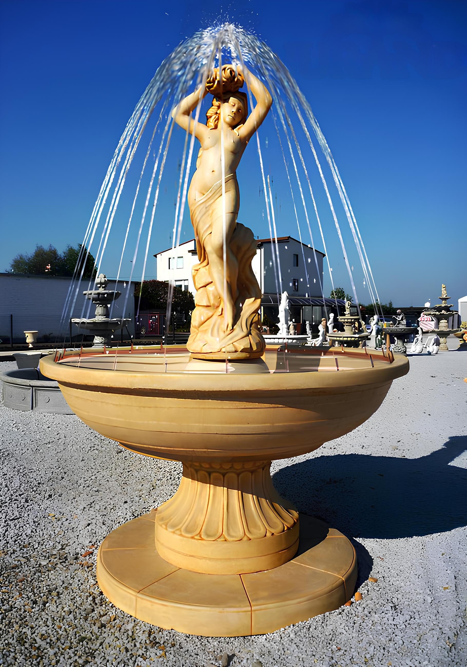 JVmoebel Gartenbrunnen Römischer Springbrunnen Fontäne mit elegantem Wasserspiel, (1 tlg., Artikel 1062), Made in Europa