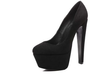 Giaro Samy Black Velour High-Heel-Pumps