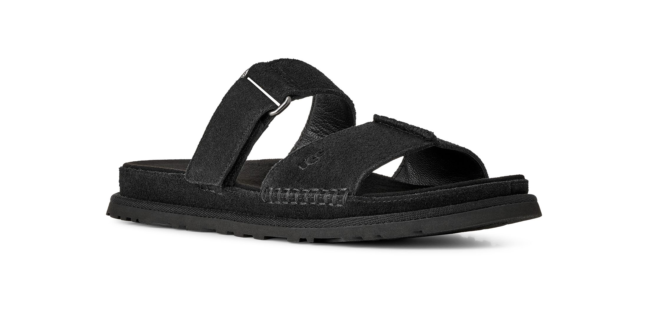 UGG W GOLDENGAZE SLIDE Pantolette Sommerschuh, Schlupfschuh mit Fußbett mit Memory-Schaum