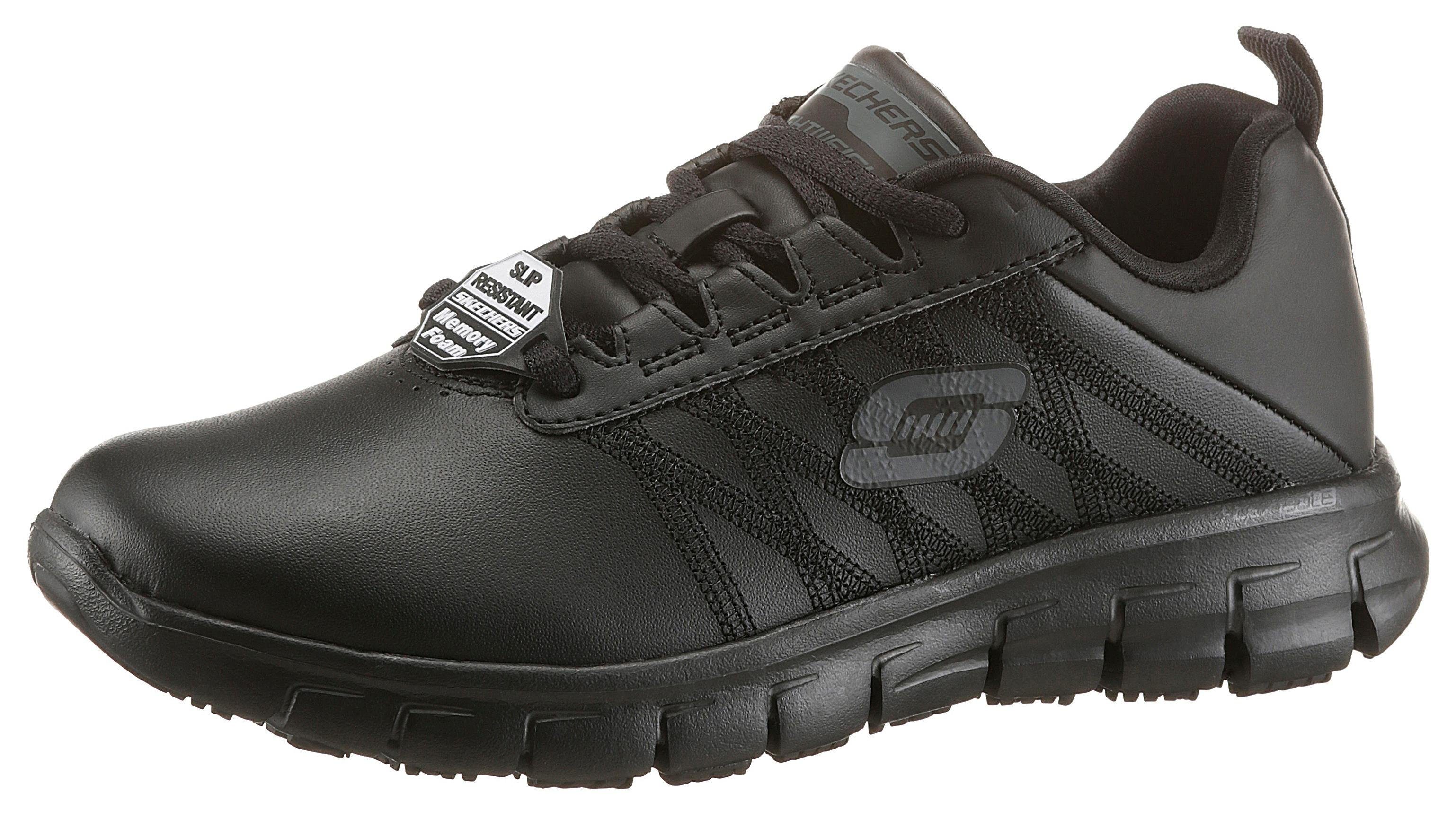 Skechers Sure Track Erath Schnürschuh Berufsschuh Schnürschuh für Gastronomie,Pflege mit rutschhemmender Laufsohle