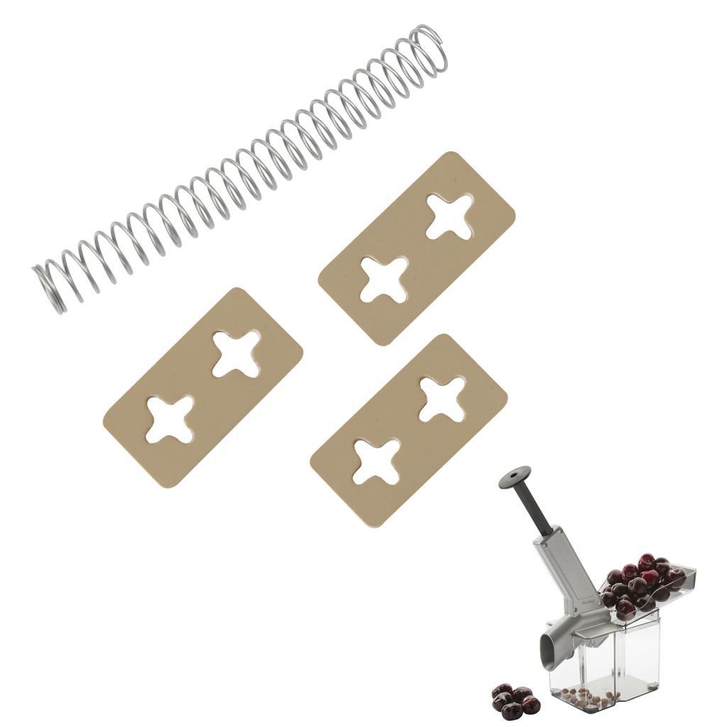 WESTMARK Entsteiner 3x Abstreifplättchen + 1x Feder, für KIRSCHOMAT Nr. 4070 - #4073-2250, Westmark 3 x Abstreifplättchen + 1 x Feder, für »KIRSCHOMAT« (Nr. 4070) - #4073-2250, (Zubehör-Set, Ersatzteilset), Ersatzteilset für Kirschomat, Made in Germany