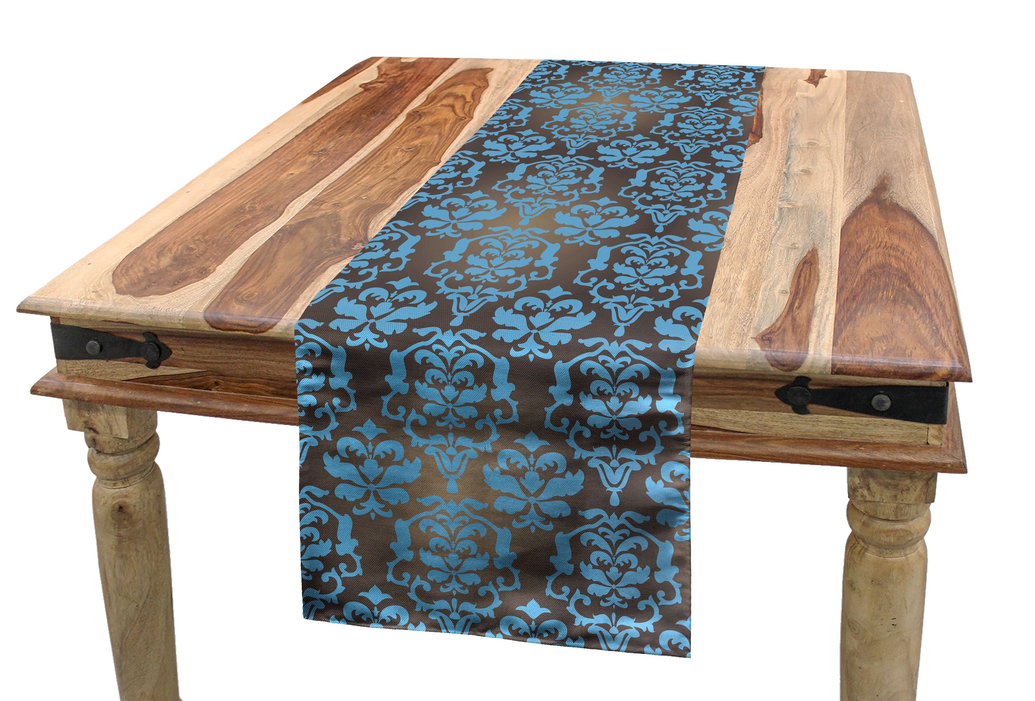 Abakuhaus Esszimmer Tischläufer Dekorativer Rechteckiger Brown Küche und Damast-Motive Tischläufer, Blau