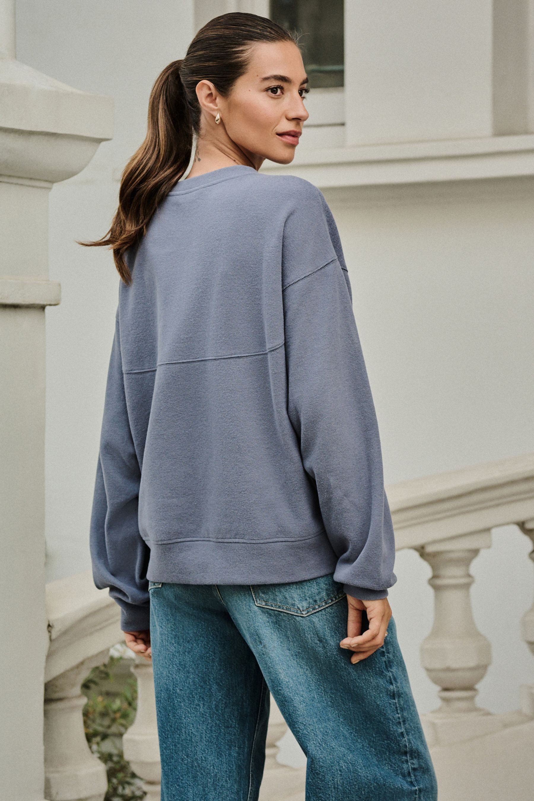 Next Rundhalspullover Weiches langärmeliges Sweatshirt (1-tlg) günstig online kaufen