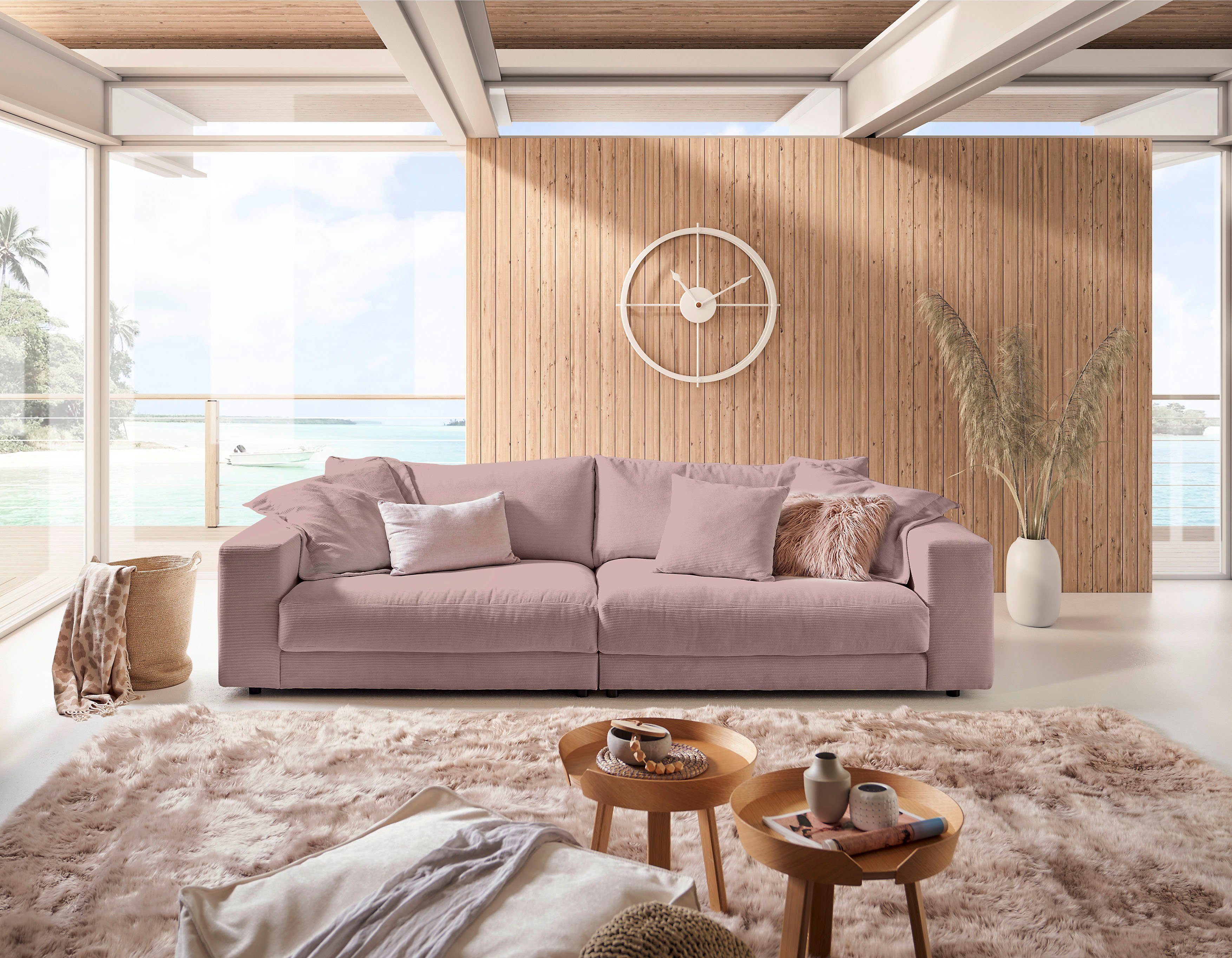 und stylisches und in Fein- Loungemöbel, Enisa, 3C Zeitloses Candy Breitcord Big-Sofa