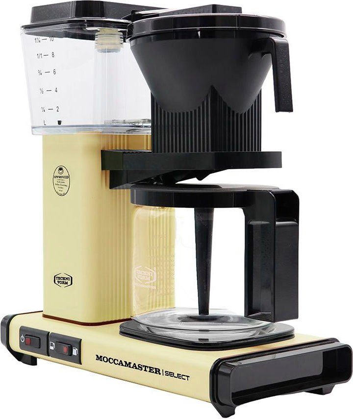 Moccamaster Filterkaffeemaschine KBG Select pastel Kaffeekanne, yellow, 1,25l Papierfilter 1x4