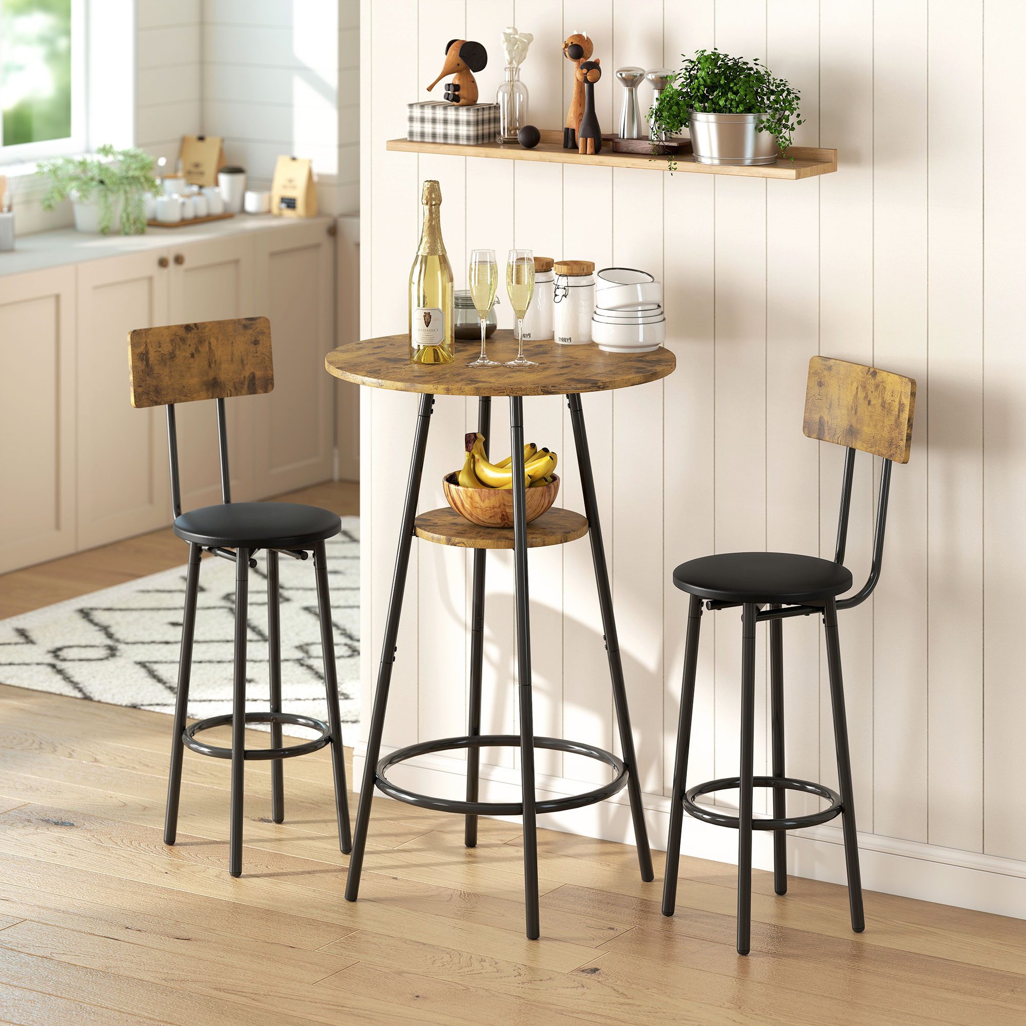 HOMCOM Bargruppe Metallgestell, (Bartisch mit Barhocker günstig online kaufen