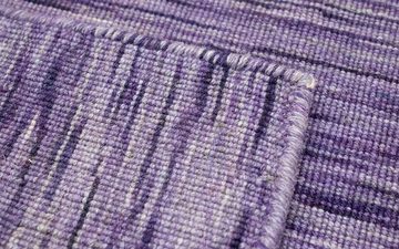 Wollteppich Loribaft Teppich handgewebt lila, morgenland, rechteckig, Höhe: 8 mm, Kurzflor