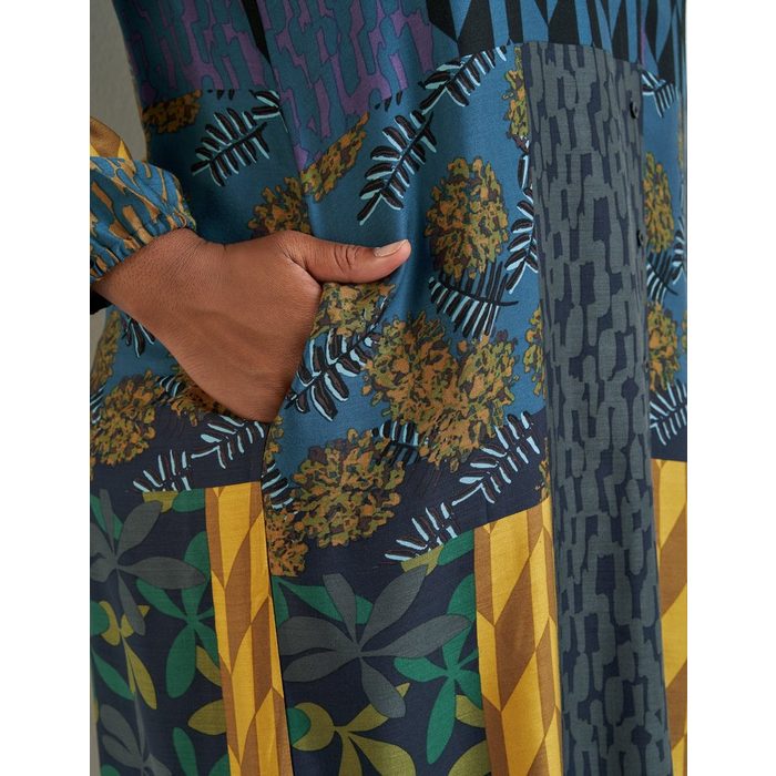 Samoon Minikleid Blusenkleid mit Patch-Print