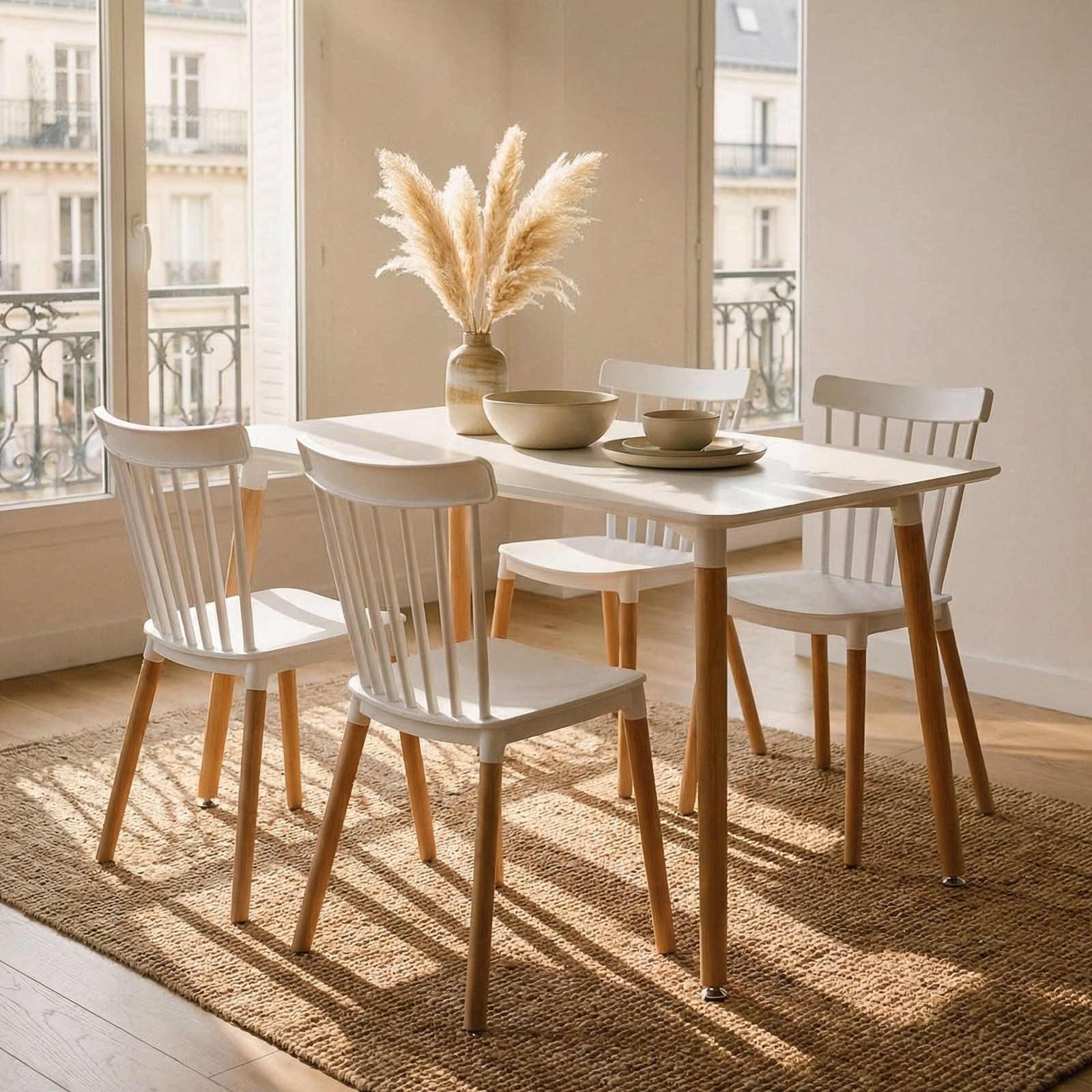 IDIMEX Essgruppe SHANNON/RAVI, Esstisch klein 120x70 cm mit 4 Stühlen aus M günstig online kaufen