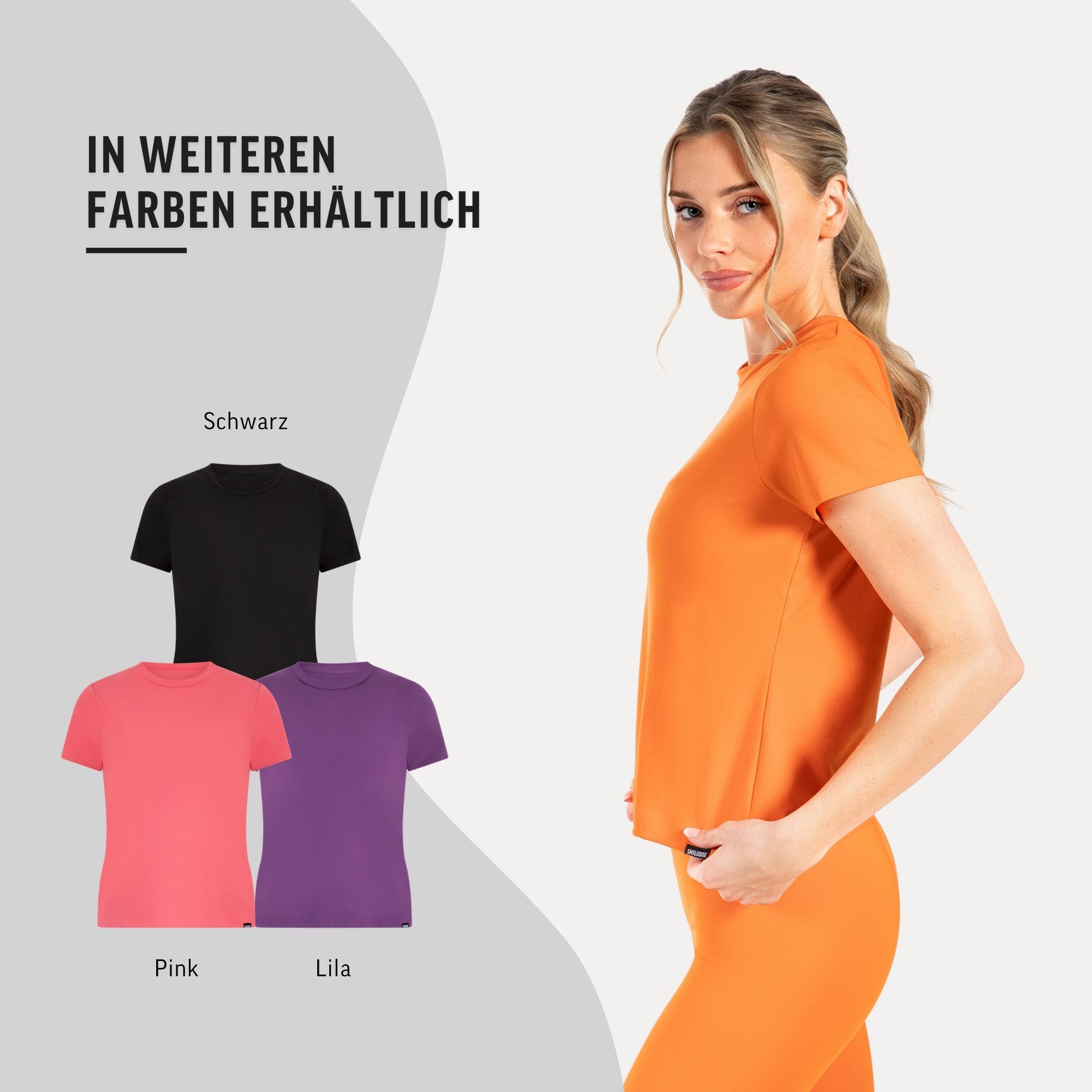 T-Shirt Aurica, Sportshirt Basic mit 3D Rubber Print, Regular Fit, Alltag
