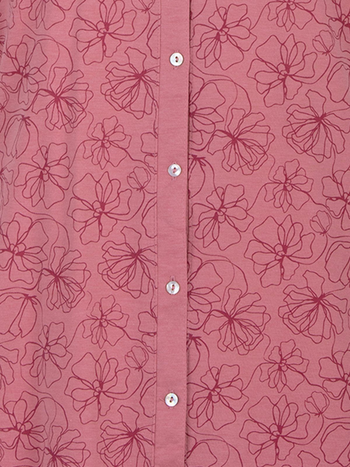 altrosa - zeitlos Floral Kragen Blüten Nachthemd Nachthemd Kurzarm