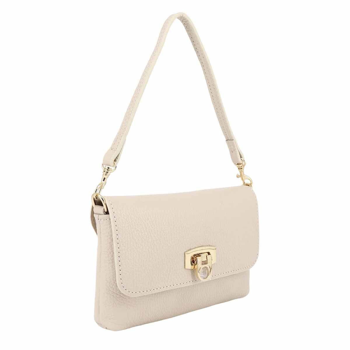 ITALYSHOP24 Schultertasche Made in Italy Damen Leder Tasche Mini Bag Ketten günstig online kaufen