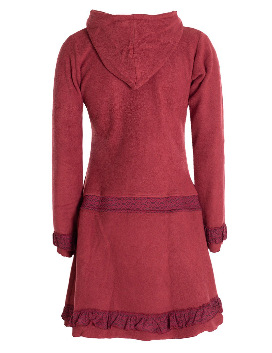 Vishes Kurzmantel Lange Fleecejacke Fleecemantel Übergangsjacke ECO-Fleece Goa, Hippie, Elfen Style