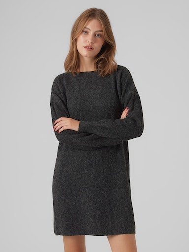 Vero Moda Strickkleid VMDOFFY LS BOATNECK KNEE DRESS GA BOO, Fully fashioned