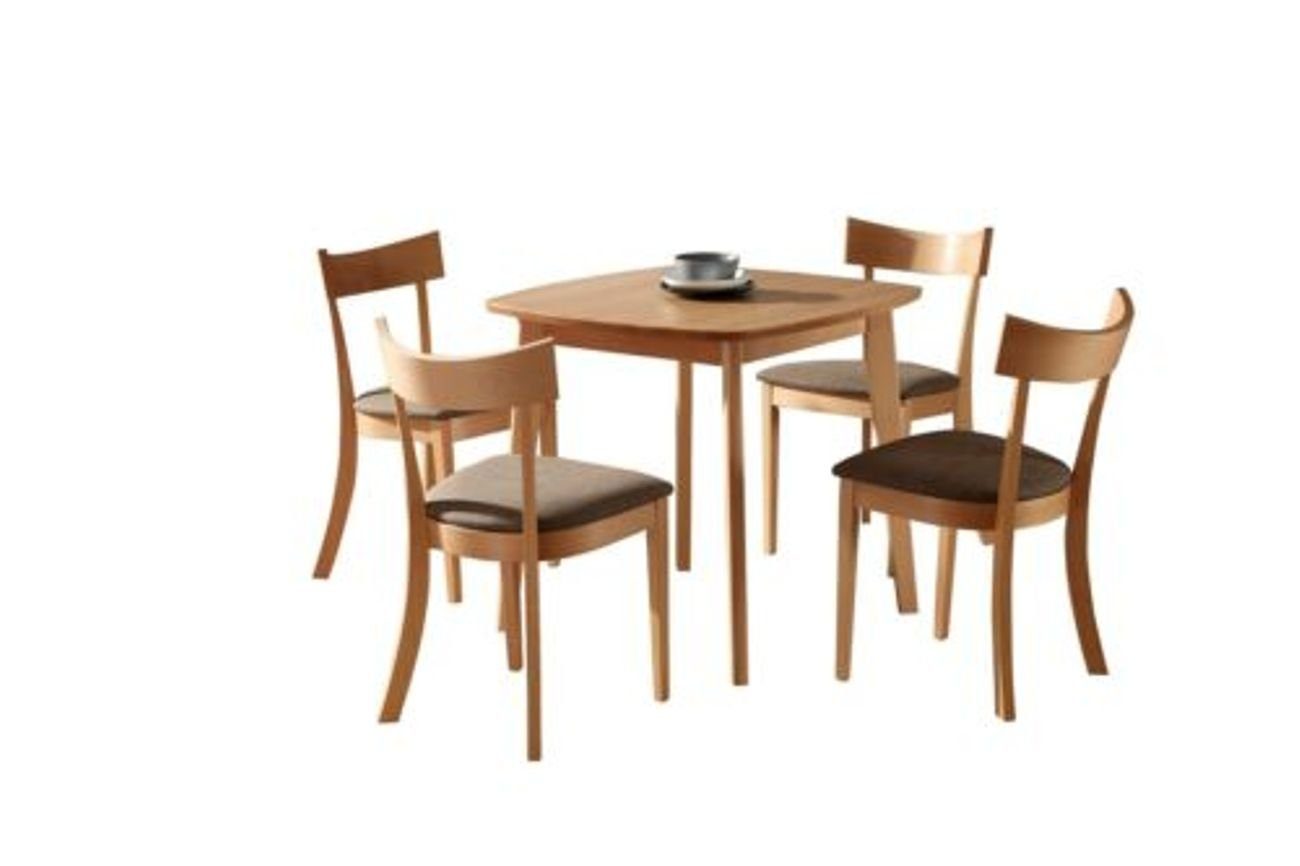 JVmoebel Esszimmer-Set, Italienische Möbel Holz Tisch Polster Ess Zimmer 4x Stuhl Garnitur
