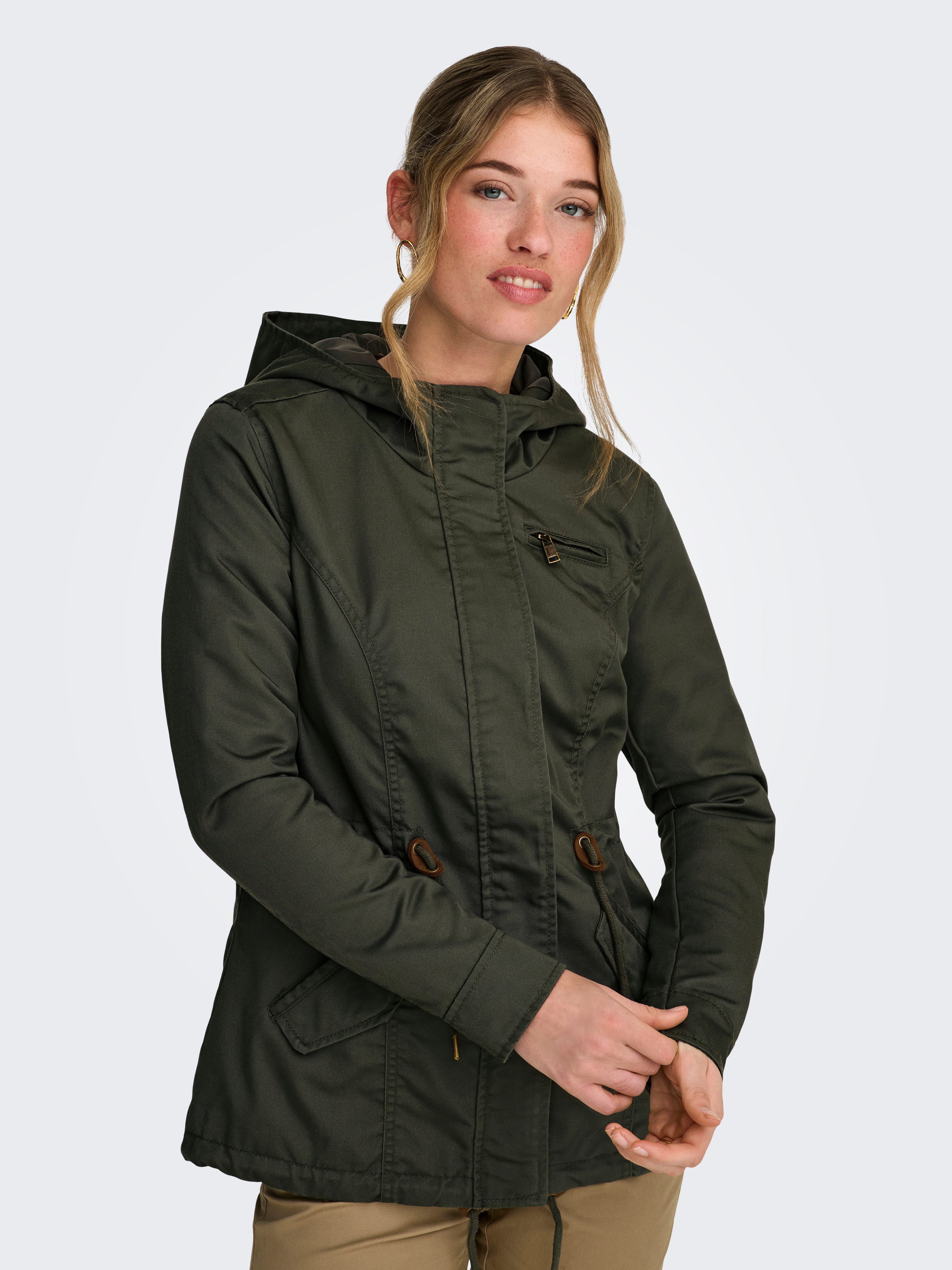 ONLY Parka ONLLORCA LIFE CANVAS PARKA CC OTW mit Kordelzug in der Taille – Bild 2 von 5