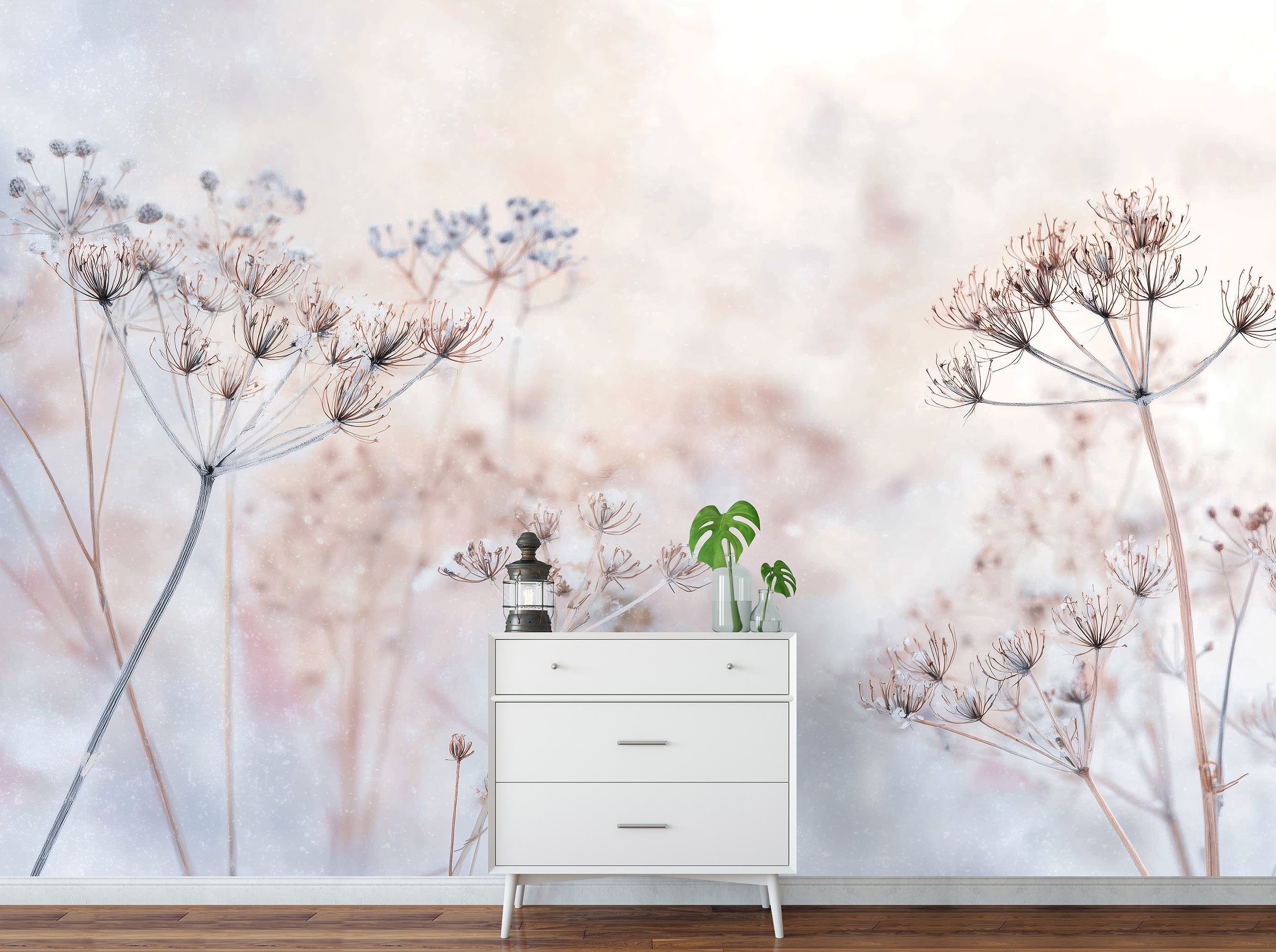 Wallarena Fototapete Blumen Boho - Mehrfarbig - Elegant - Vlies - Wohnzimmer, glatt, (2 St), 100x70cm