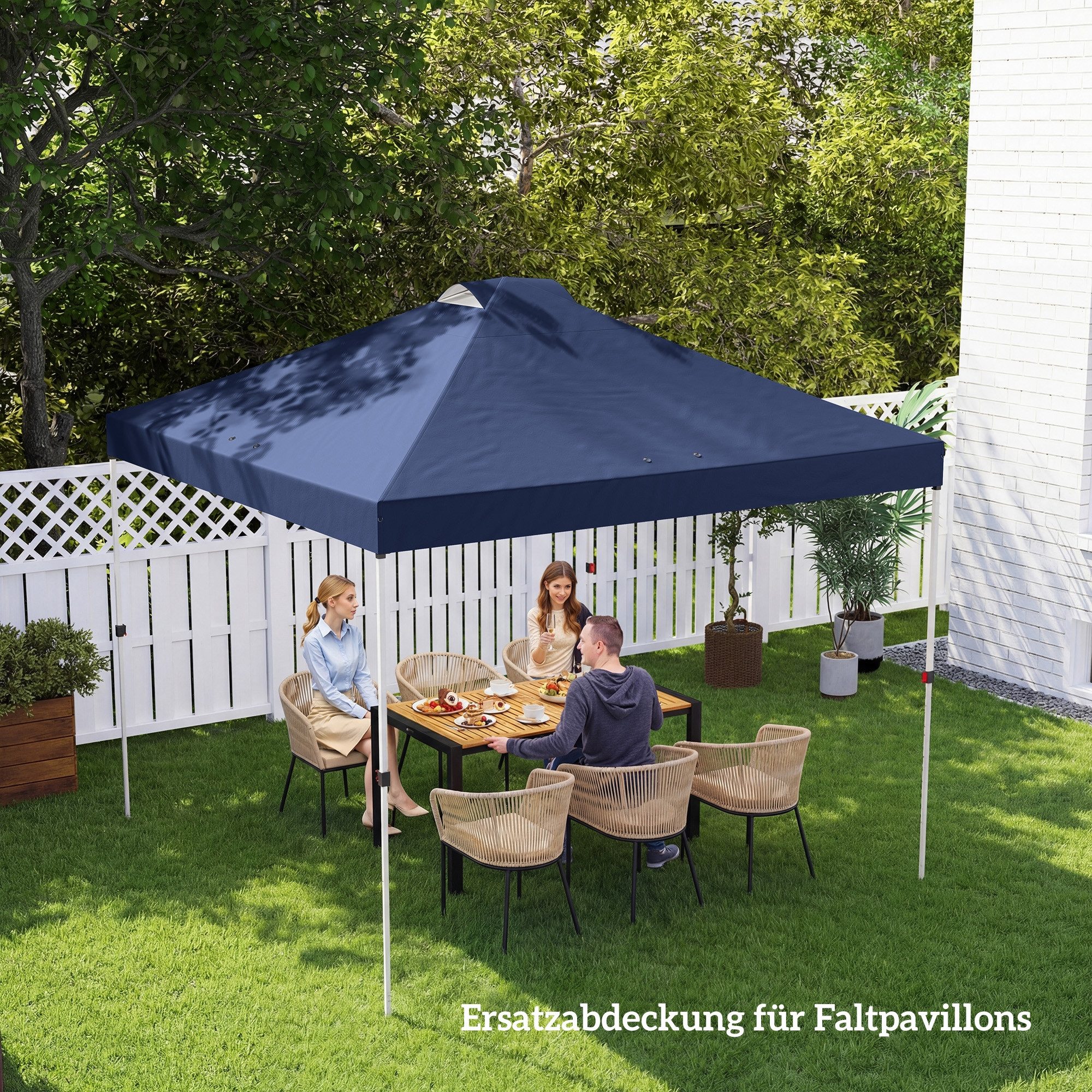 MC Star Pavillon-Ersatzdach Pavillon-Dach Ersatz UV50+ wasserfest, (mit 8 Abflusslöchern 3 x 3 m, Blau)