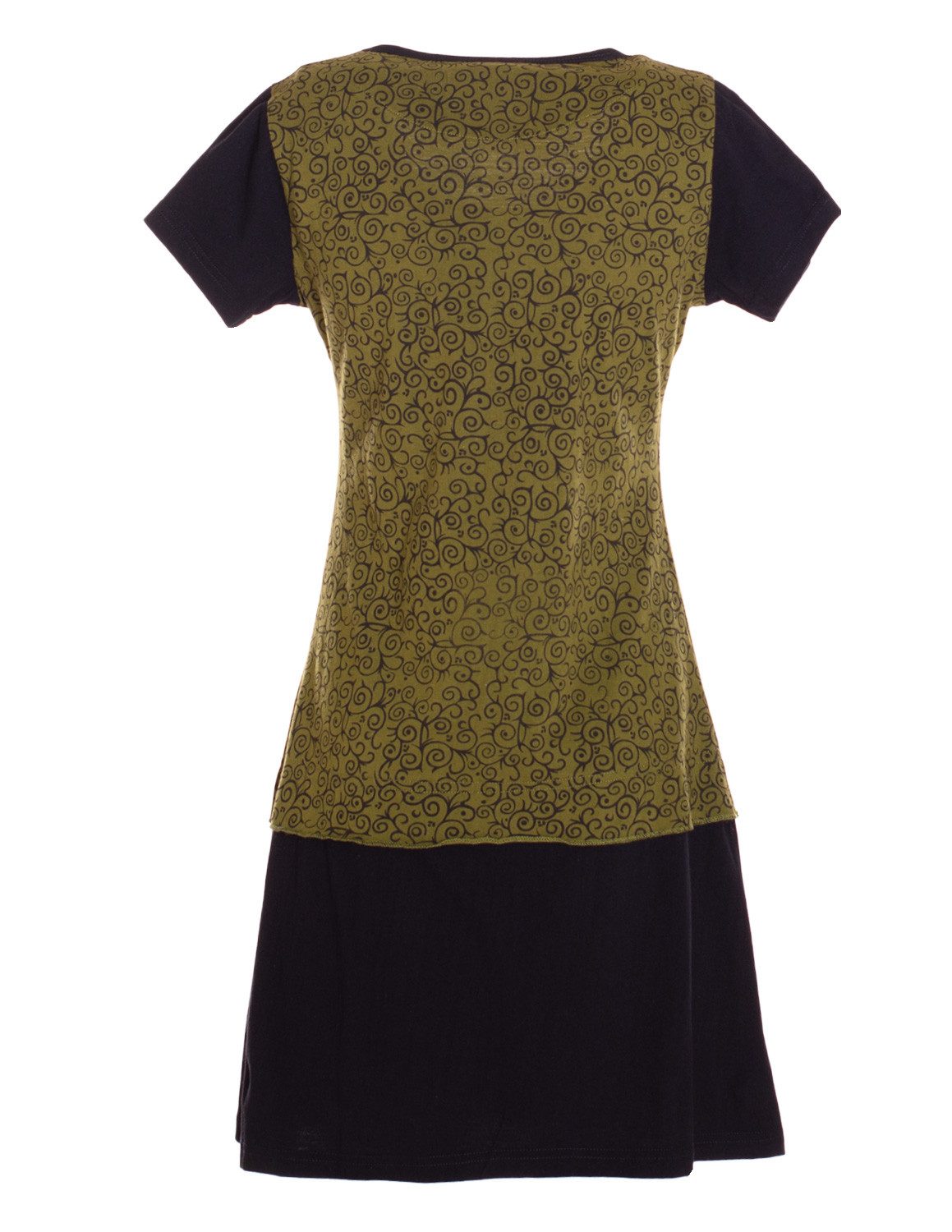 Vishes Jerseykleid Sommerkleid Damen Kurzarm Bedruckt Jersey Baumwolle A-Linie Alternative Mode, Boho, Hippie, Ethno, Festival
