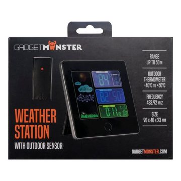 GadgetMonster Raumthermometer Smarte Wetterstation Zeit- Kalender- Alarmfunktion -40 +50°