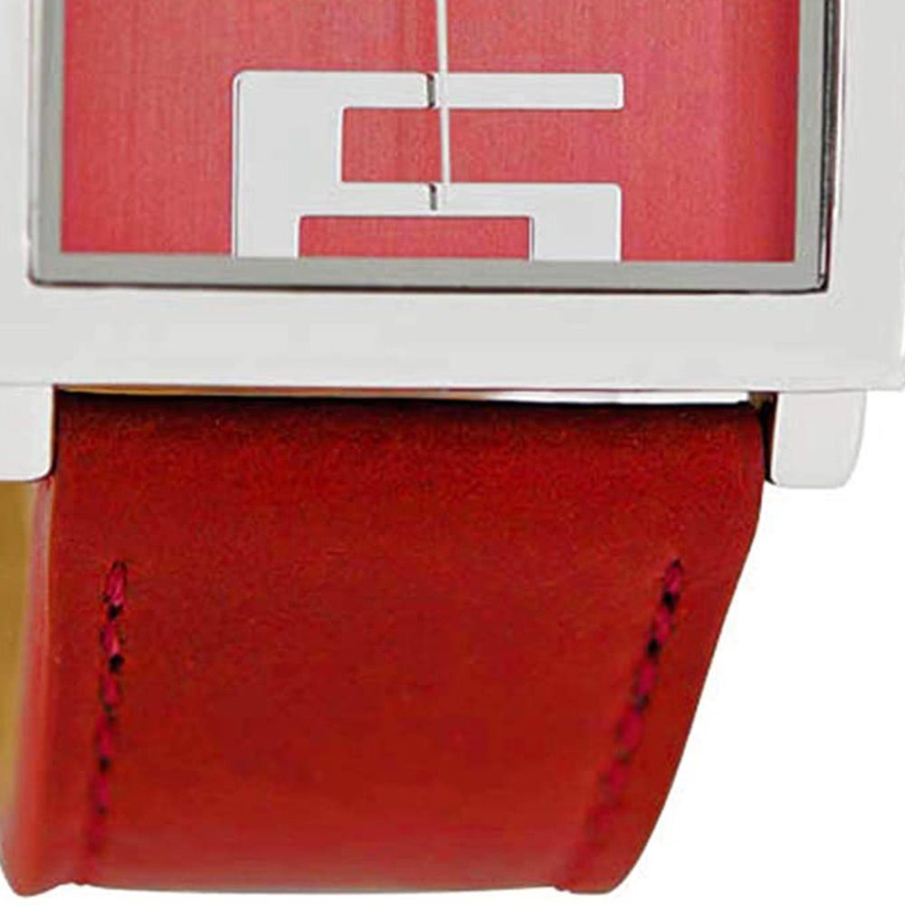 OOZOO Quarzuhr Oozoo Damen Armbanduhr Damenuhr mittel Lederarmband, (ca. eckig, 34mm) Fashion-Style rot