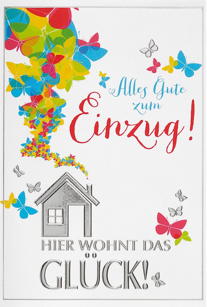 Grußkarten Neues Heim – Einzug – Umzug - Glückwunschkarte im Format 11,5 x