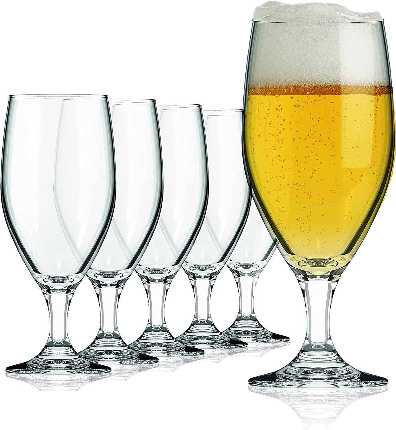 SAHM Bierglas Vienna Pokal Biergläser 0,3 Liter 6 STK Biertulpe, Edles Glas, 100% recycelbar
