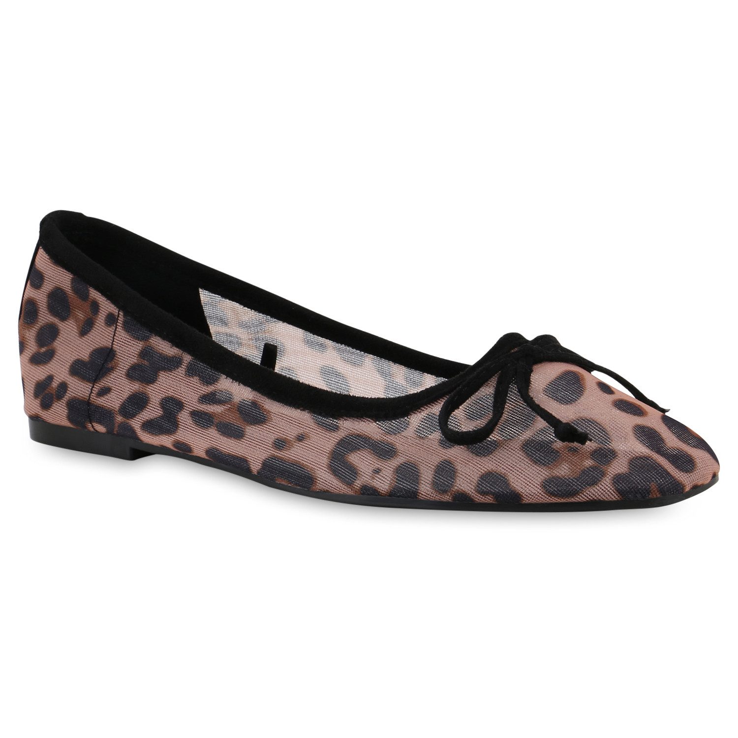 VAN HILL 841722 Ballerina Damen Klassische Ballerinas Prints Schleifen Freizeit