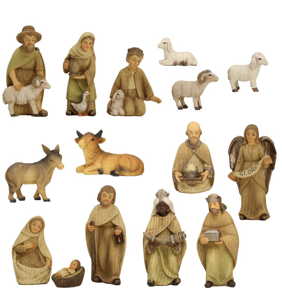 FADEDA Krippenfigur 15x FADEDA Krippenfiguren modern, gebeizt, Höhe in cm: 10 (15 St)