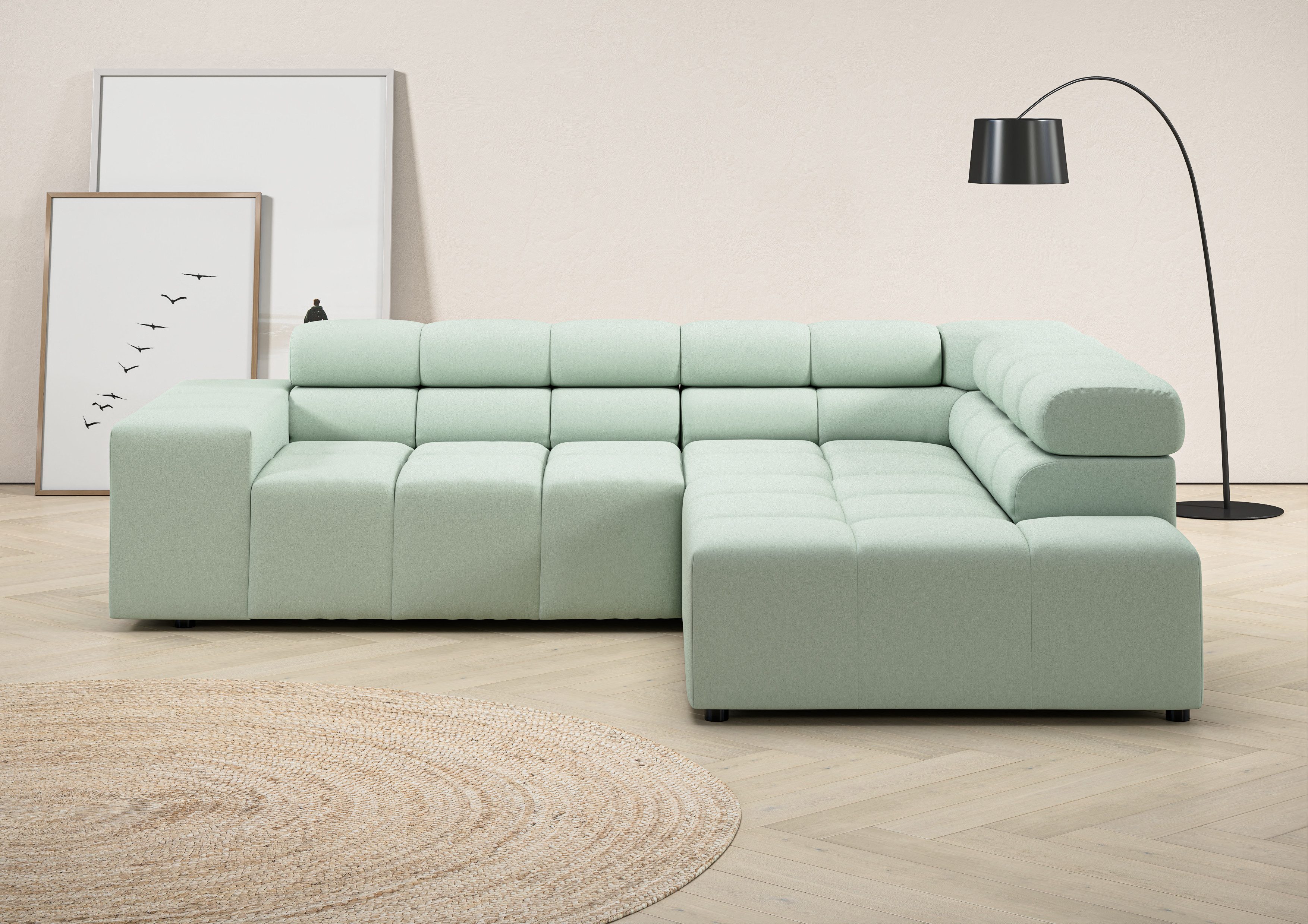 Ecksofa Ancona, Ecksofa, incl. Kopfteilverstellung, Breite 249 cm, L-Form