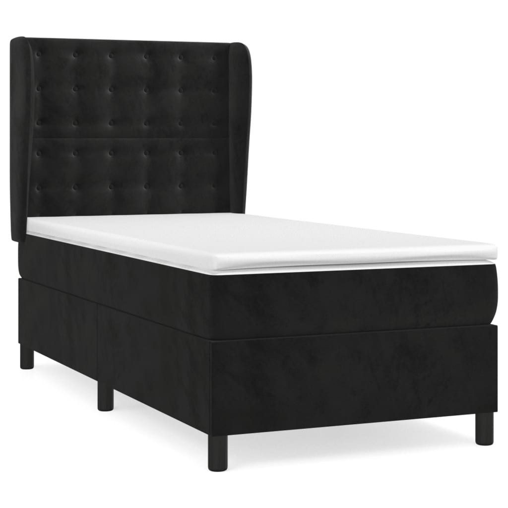 vidaXL Boxspringbett, Boxbett mit Matratze Schwarz 90x200 cm Samt günstig online kaufen