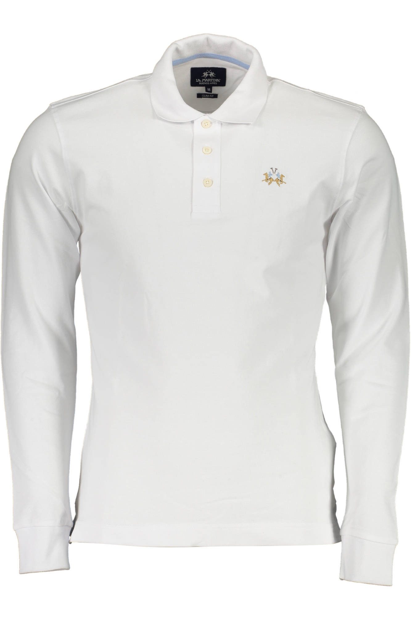La Martina Poloshirt Elegantes Herren Langarm-Poloshirt in Weiß mit