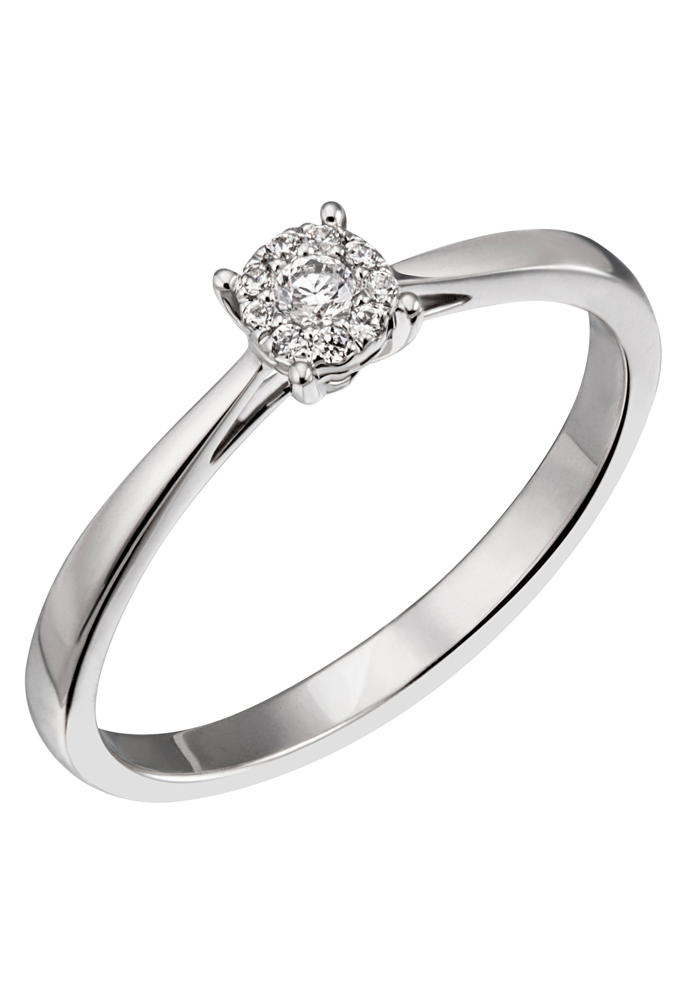 Firetti Solitärring Schmuck Geschenk Gold 585 Damenring Verlobungsring Goldring LIEBE, mit Brillanten