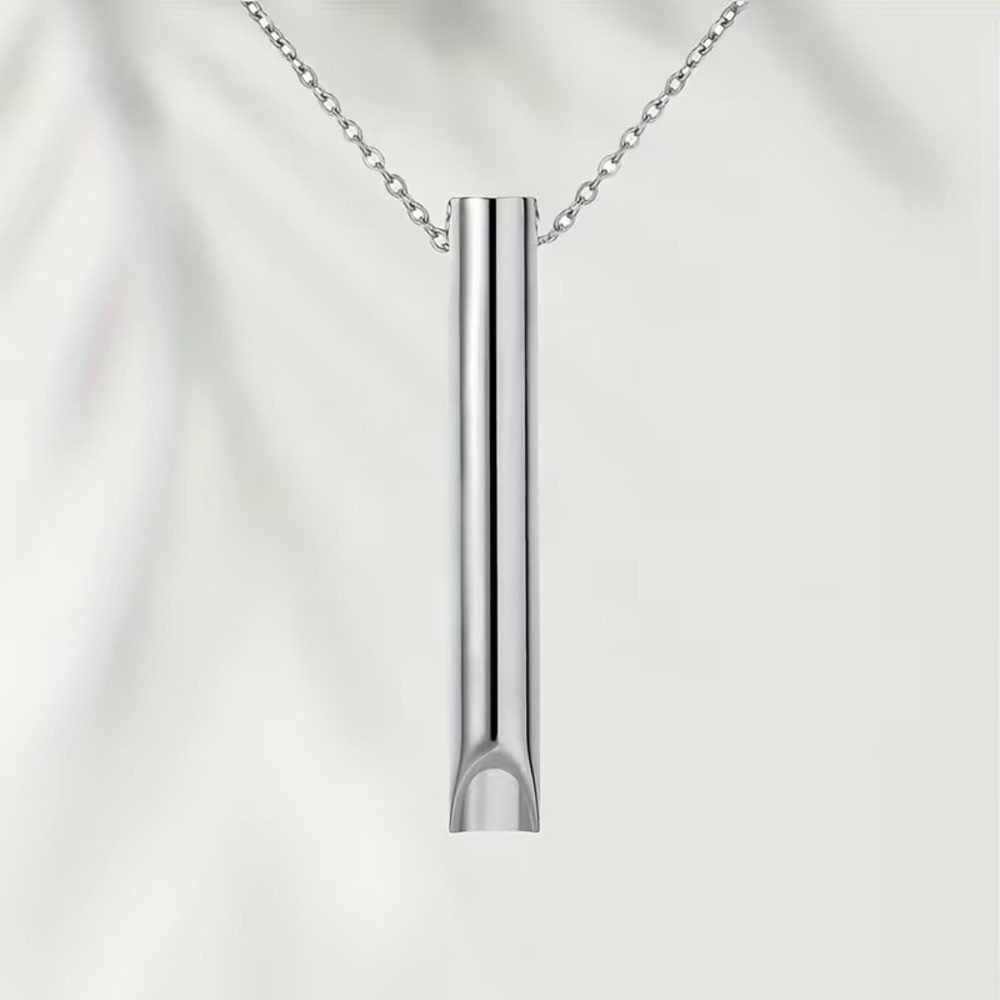 ILOKEN Kette mit Anhänger Tiefenatmungs-Halskette mit Atemanhänger zur Beruhigung & Entspannung (Halskette mit Anhänger, 1-teiliges Set), Unterstützt bewusste Atempausen; diskret im Alltag verwendbar
